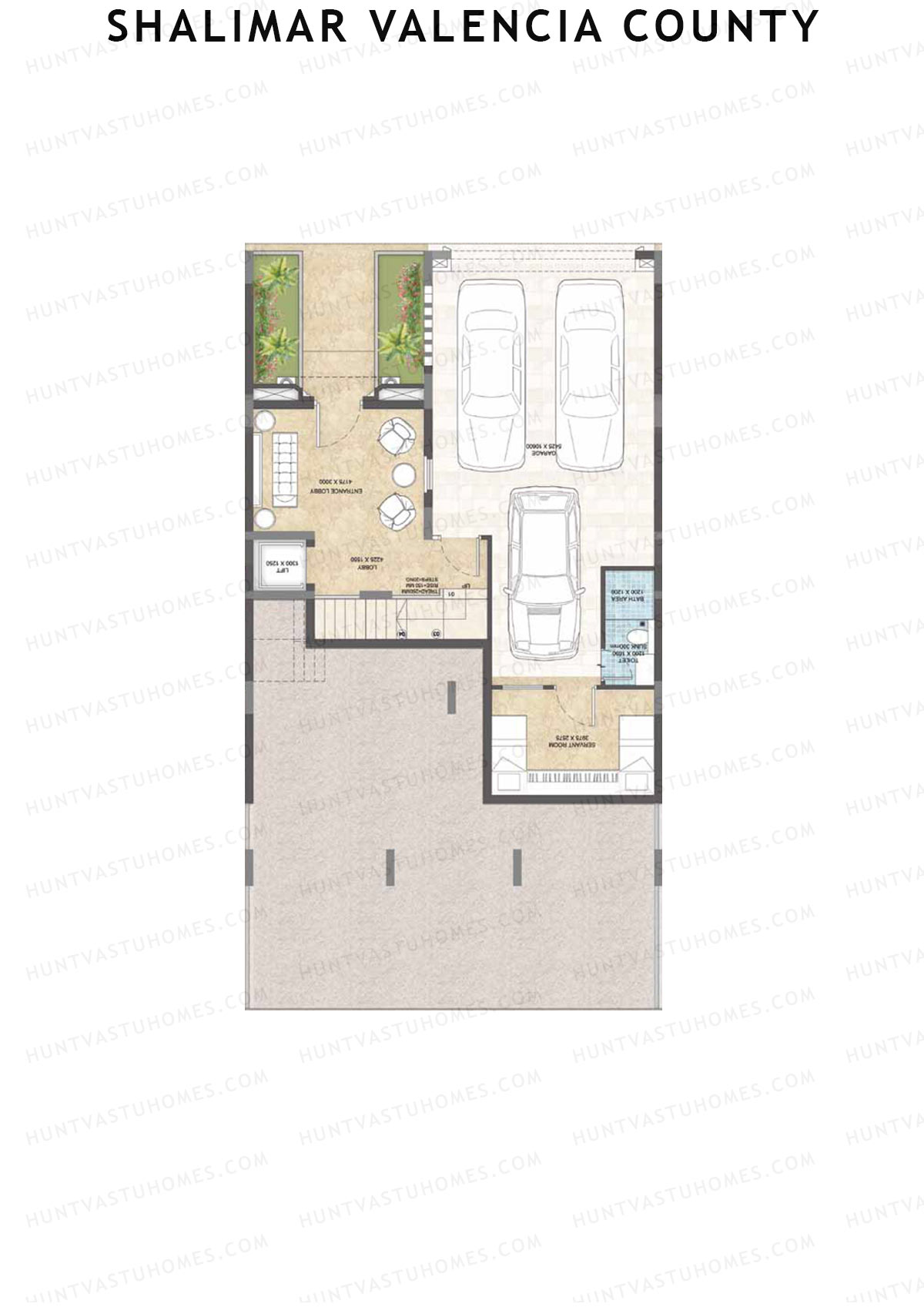 Shalimar Valencia County, Villas 47-61, Unit 53 (Villa), 4BHK, Super Area 4085   sq ft 