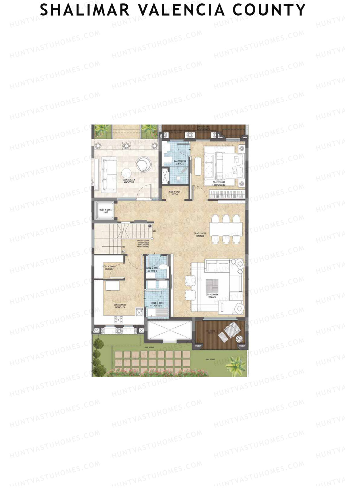 Shalimar Valencia County, Villas 47-61, Unit 53 (Villa), 4BHK, Super Area 4085   sq ft 
