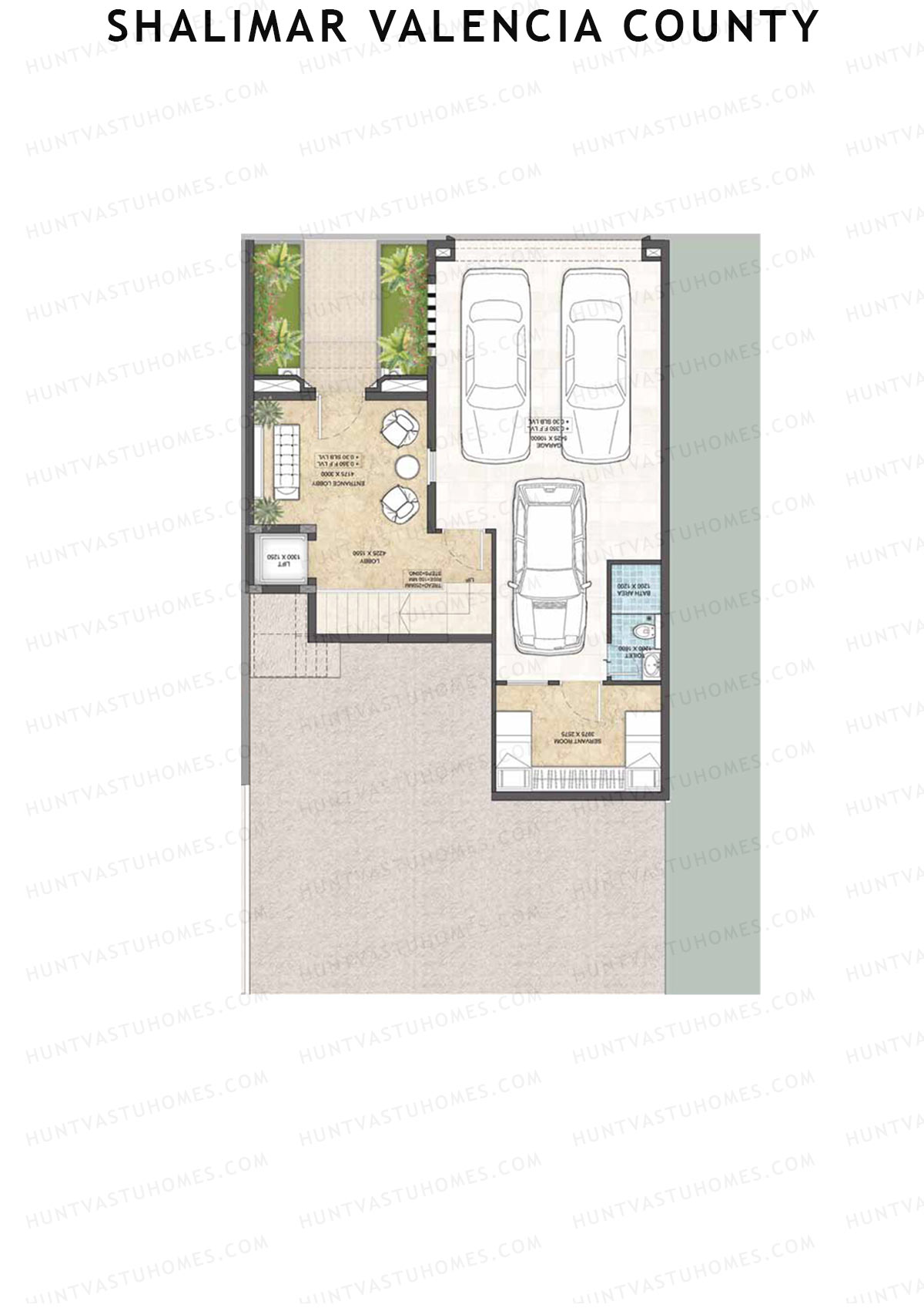 Shalimar Valencia County, Villas 47-61, Unit 61 (Villa), 4BHK, Super Area 4295   sq ft 