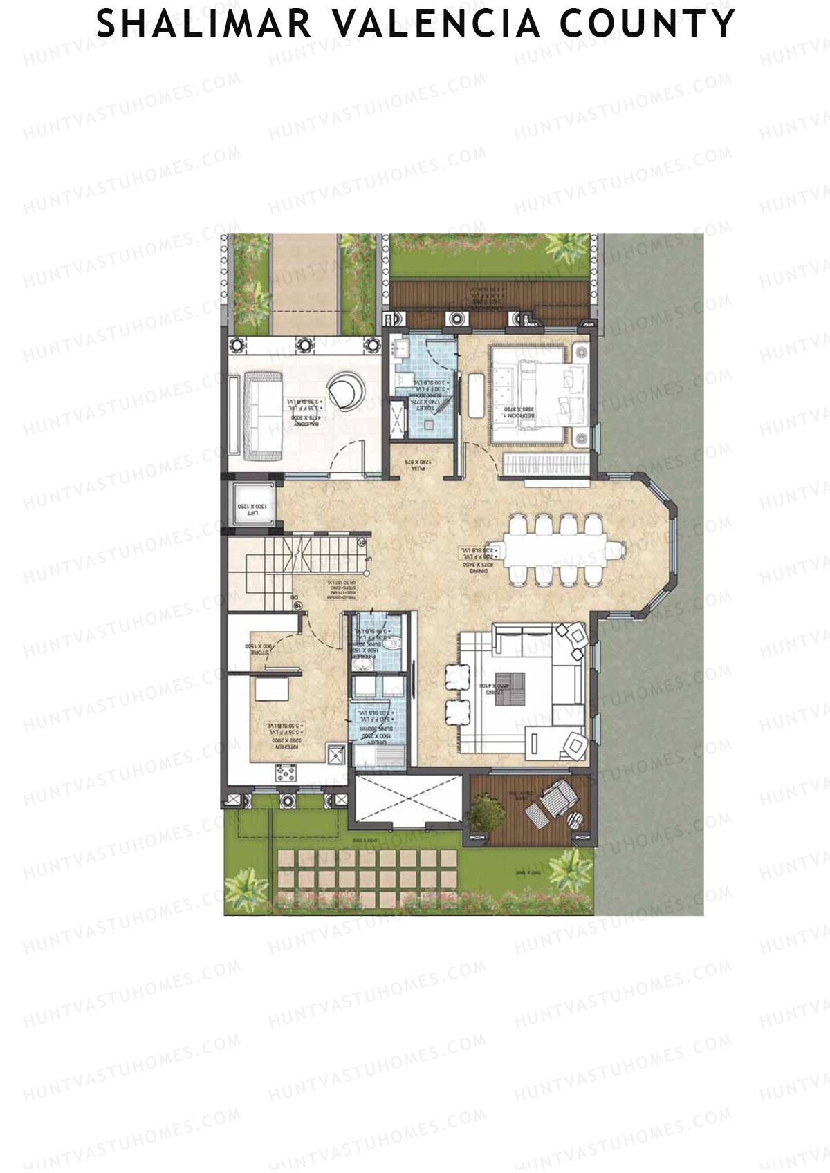 Shalimar Valencia County, Villas 47-61, Unit 61 (Villa), 4BHK, Super Area 4295   sq ft 