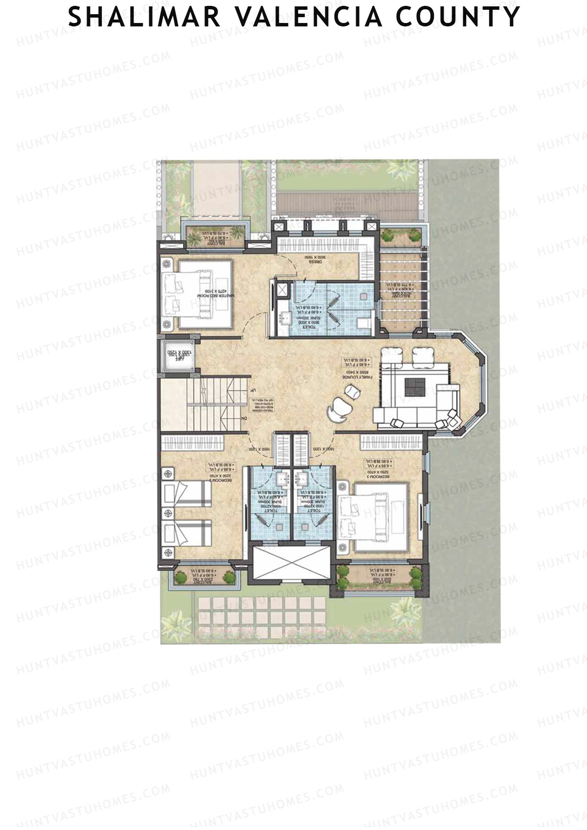 Shalimar Valencia County, Villas 47-61, Unit 61 (Villa), 4BHK, Super Area 4295   sq ft 