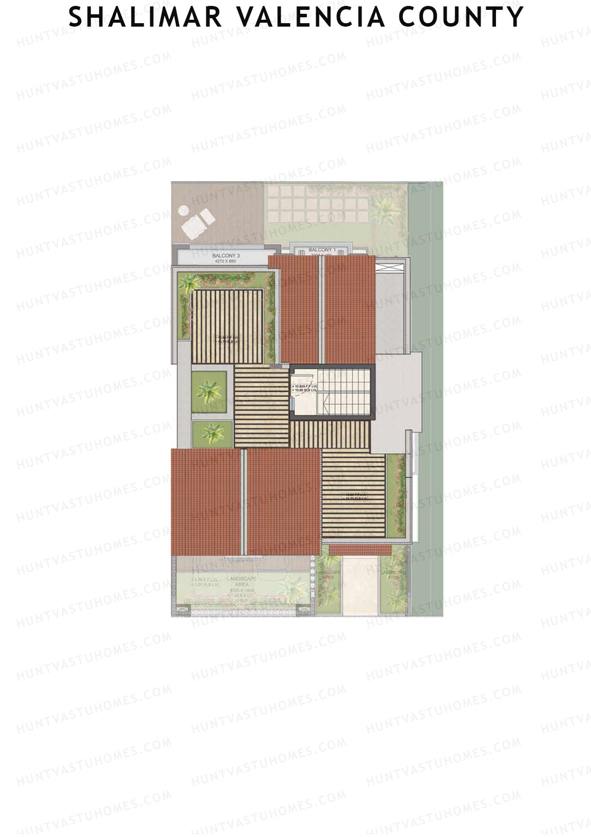 Shalimar Valencia County, Villas 62-76, Unit 62 (Villa), 4BHK, Super Area 4130   sq ft 