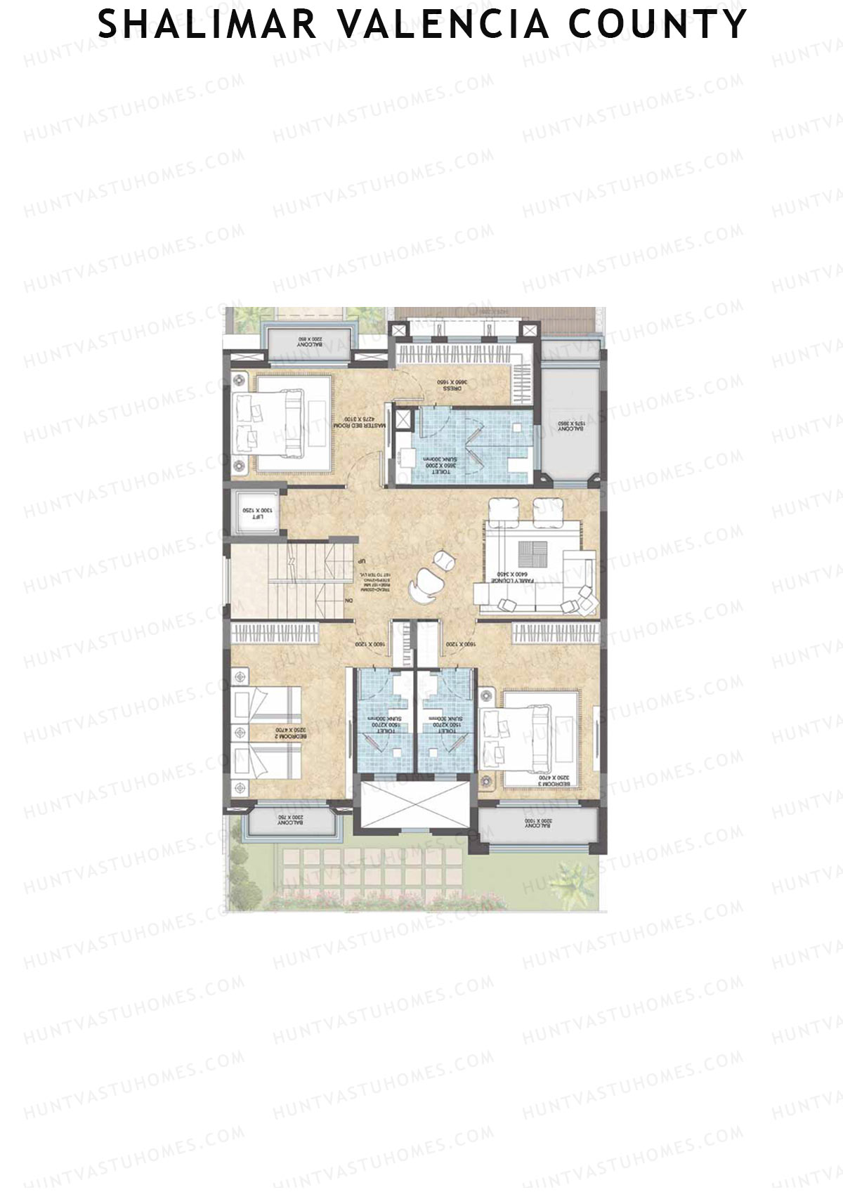 Shalimar Valencia County, Villas 77-84, Unit 79 (Villa), 4BHK, Super Area 4085   sq ft 