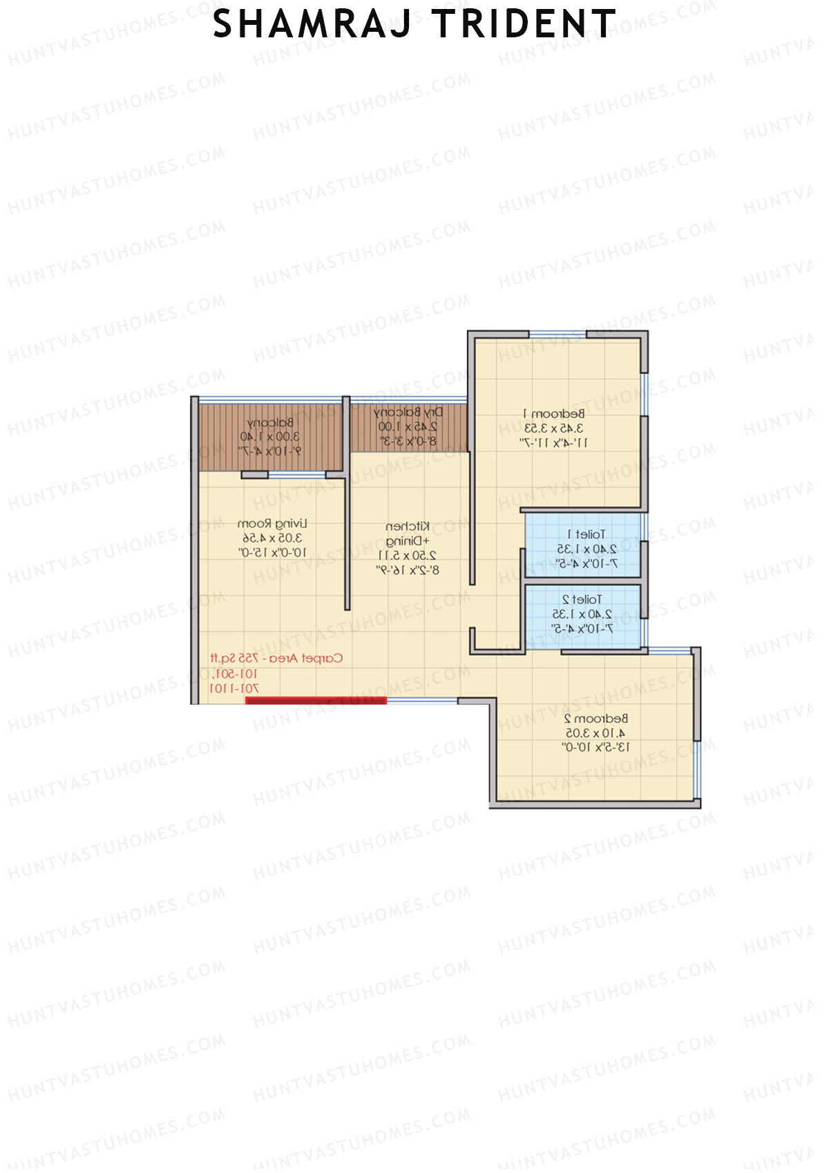 Shamraj Trident Wing A Unit 2 Floor Plan