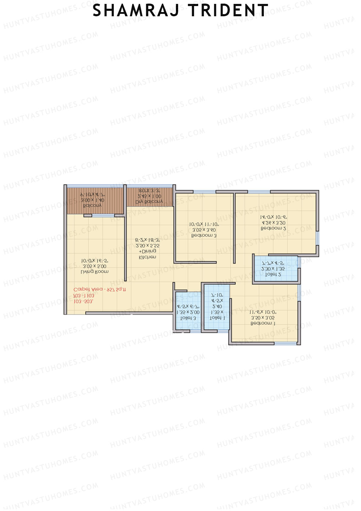 Shamraj Trident Wing B Unit 2 Floor Plan