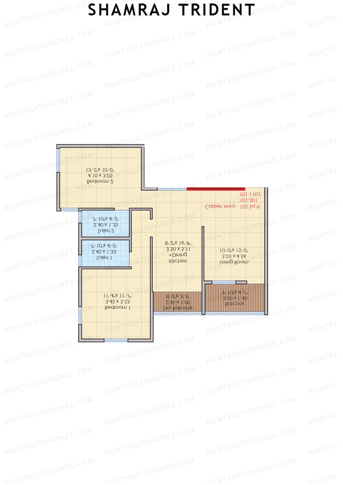 Shamraj Trident Wing B Unit 4 Floor Plan