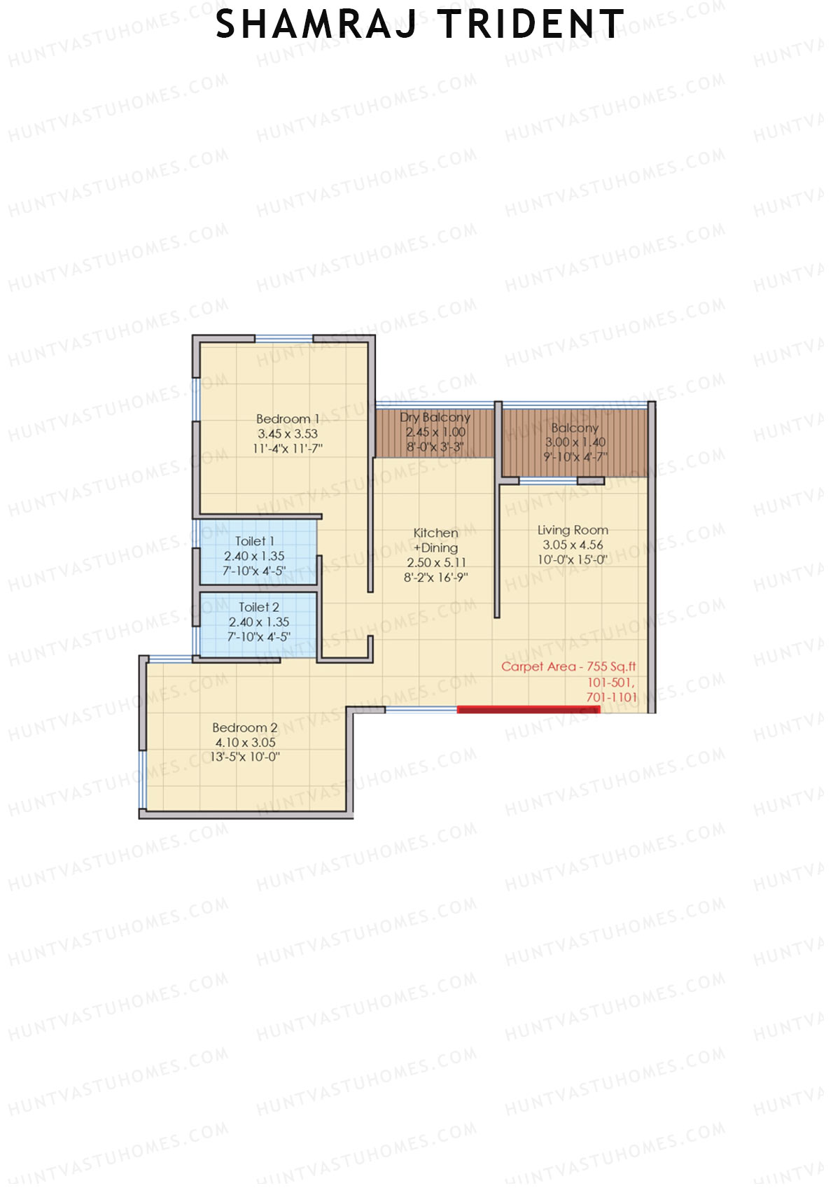 Shamraj Trident Wing C Unit 1 Floor Plan