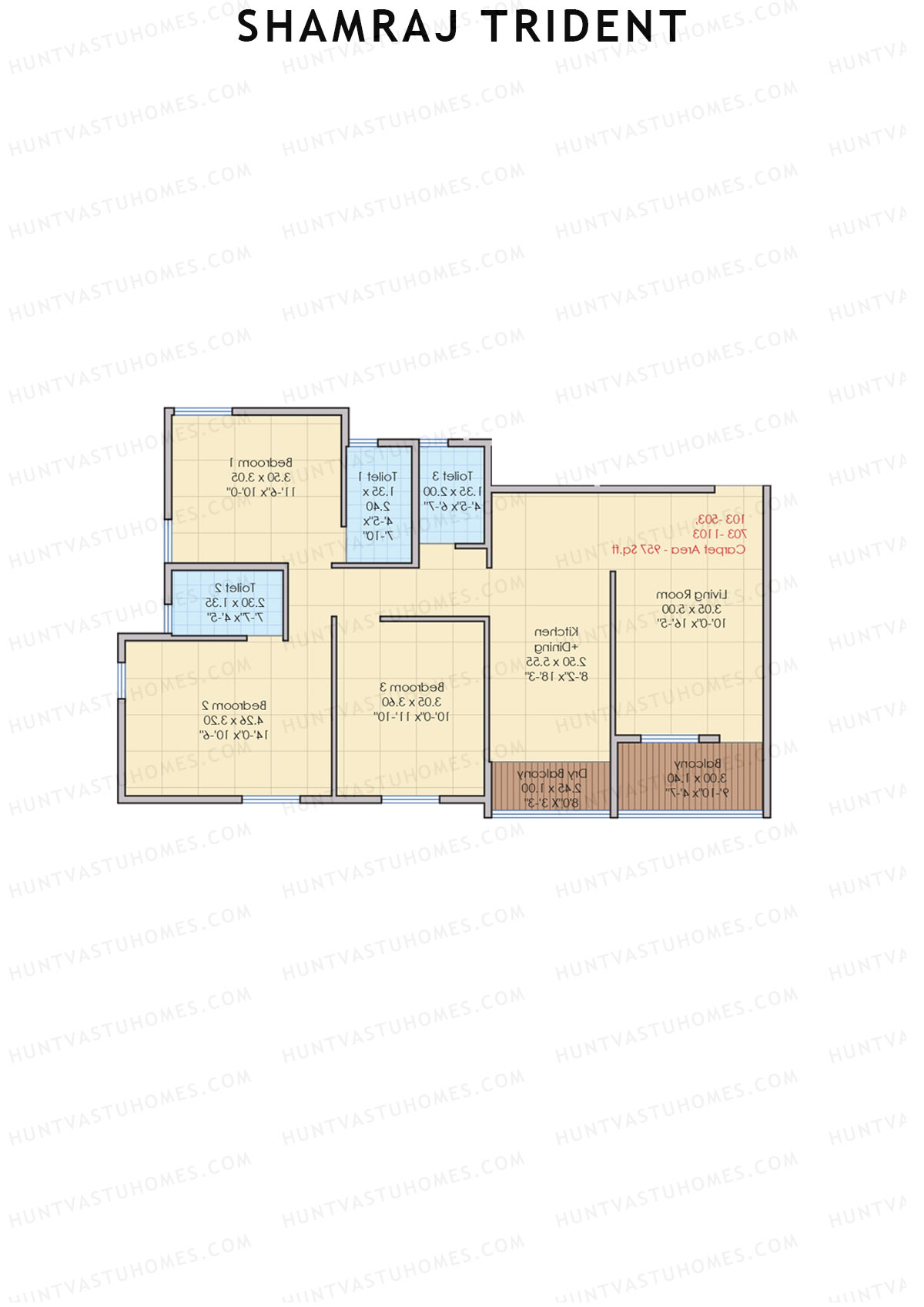 Shamraj Trident Wing C Unit 4 Floor Plan