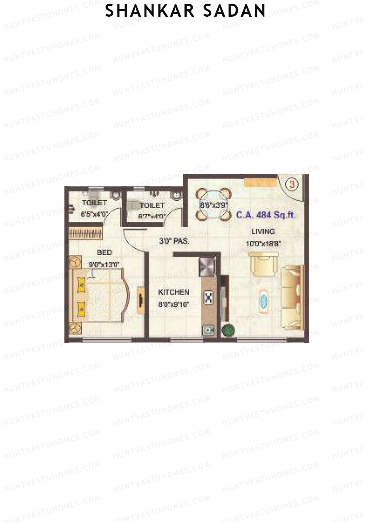 Shankar Sadan Wing A Unit 3 Floor Plan