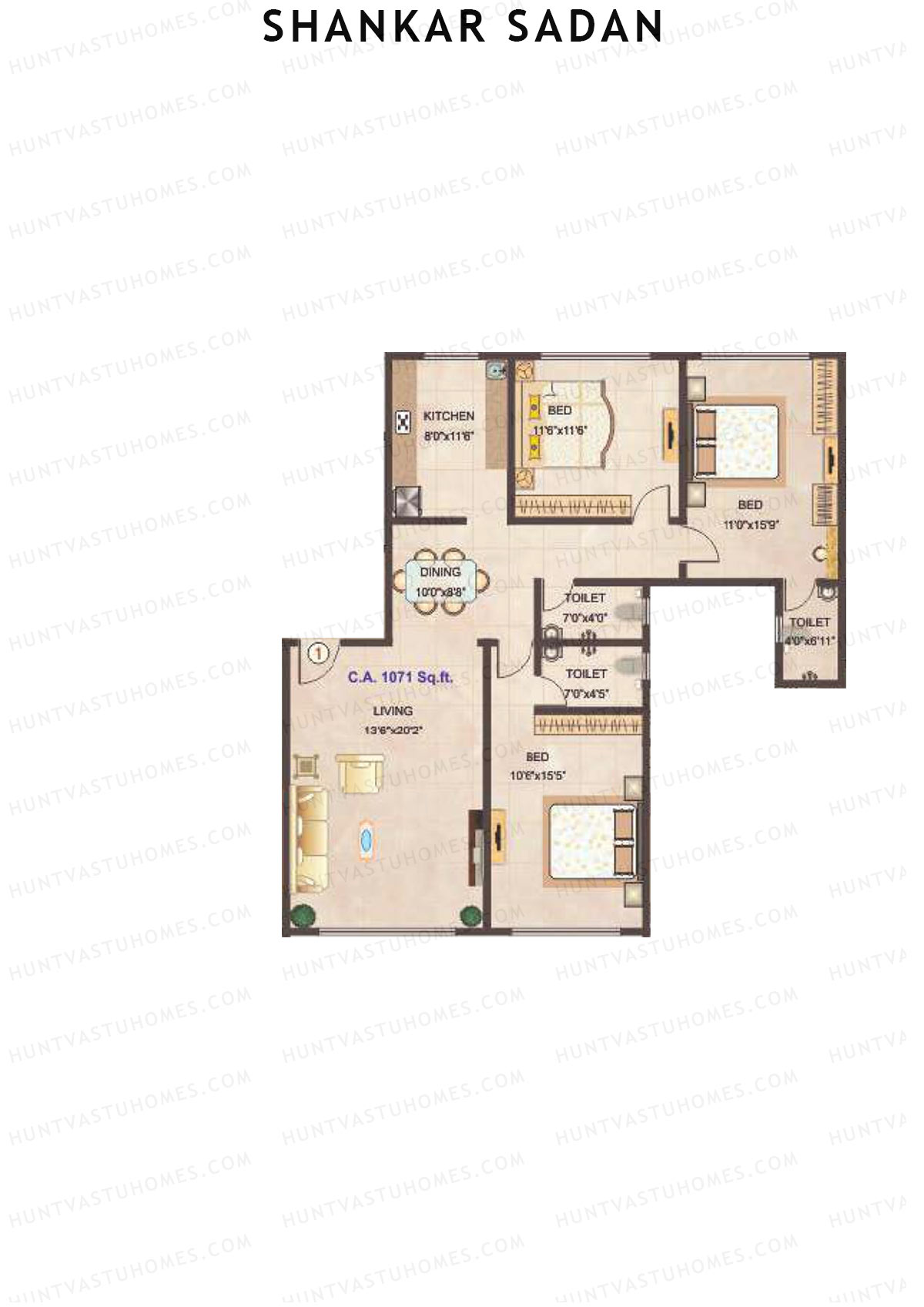 Shankar Sadan Wing B Unit 1 Floor Plan