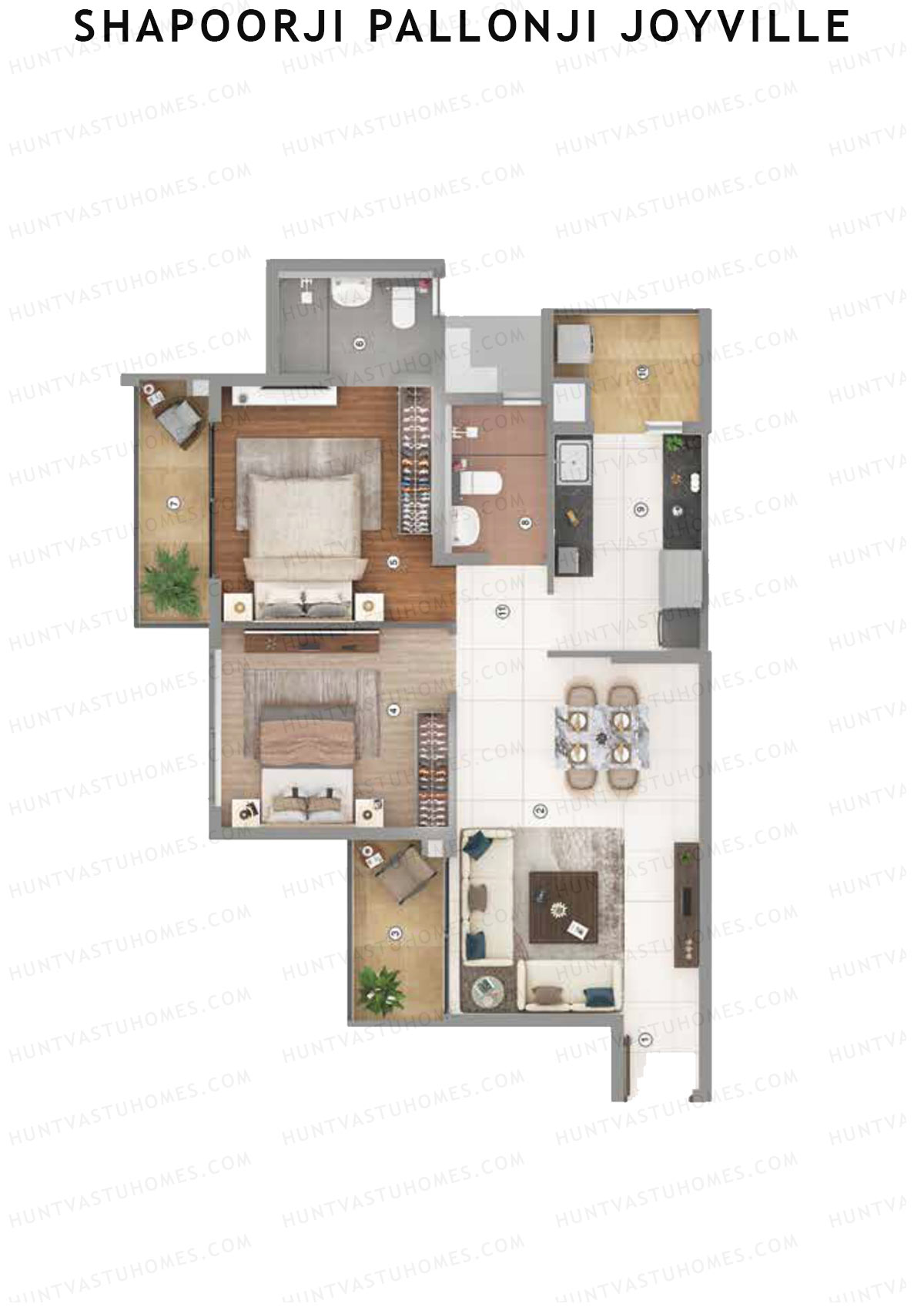 Shapoorji Pallonji Joyville Tower 10 Unit 1 Floor Plan