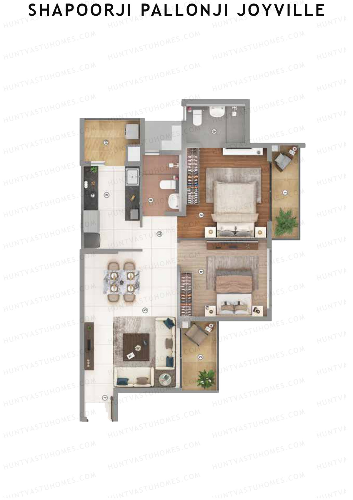 Shapoorji Pallonji Joyville Tower 10 Unit 2 Floor Plan