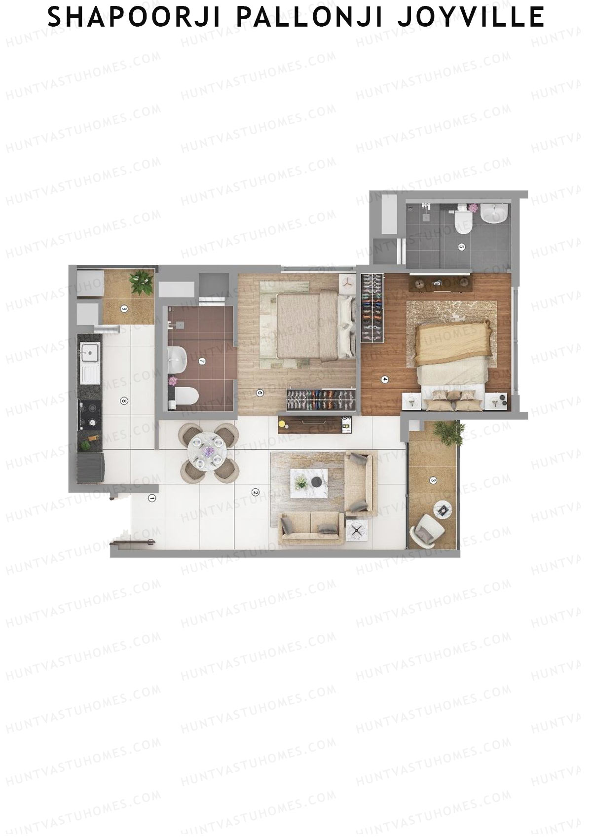 Shapoorji Pallonji Joyville Tower 10 Unit 3 Floor Plan