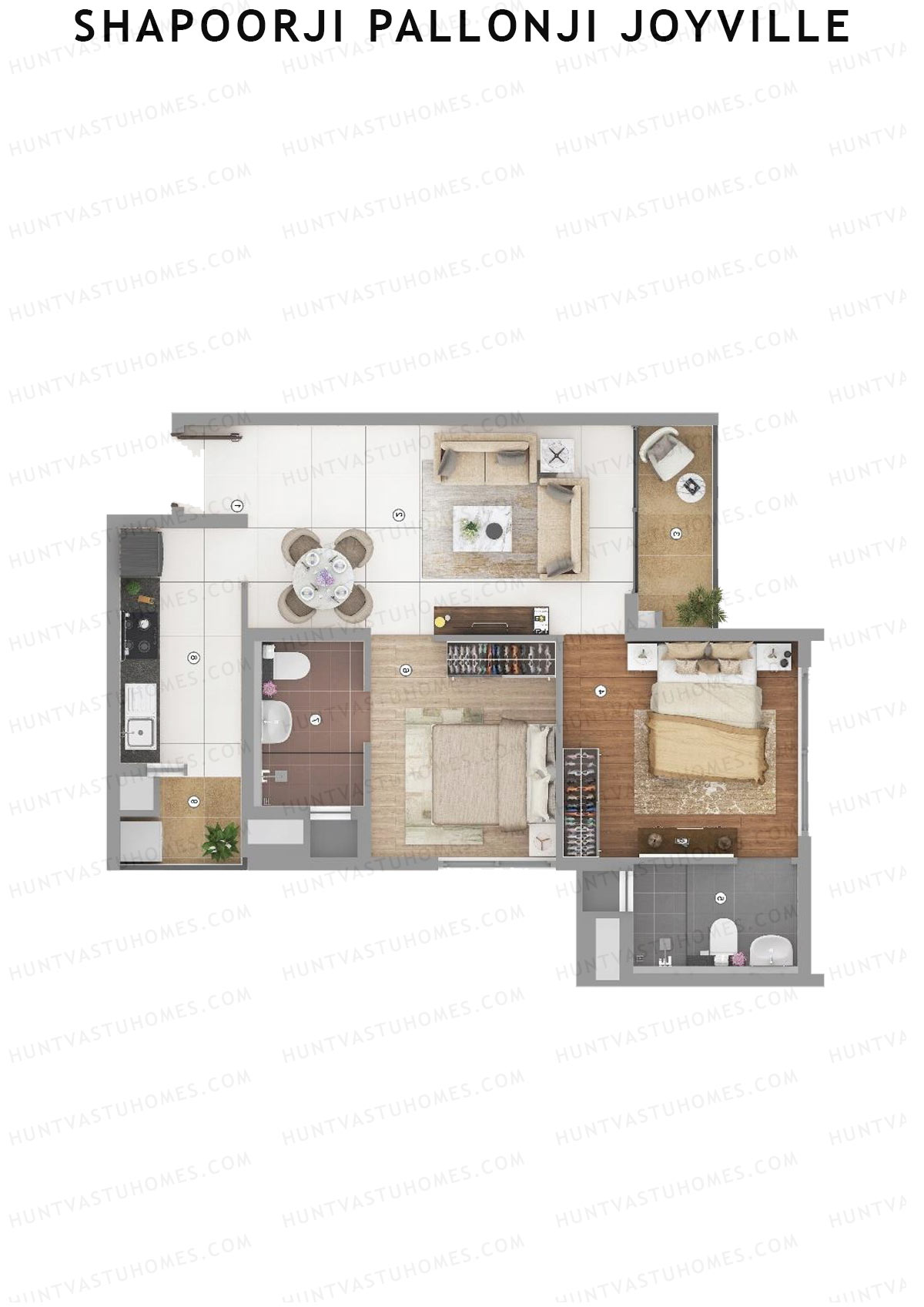 Shapoorji Pallonji Joyville Tower 10 Unit 4 Floor Plan