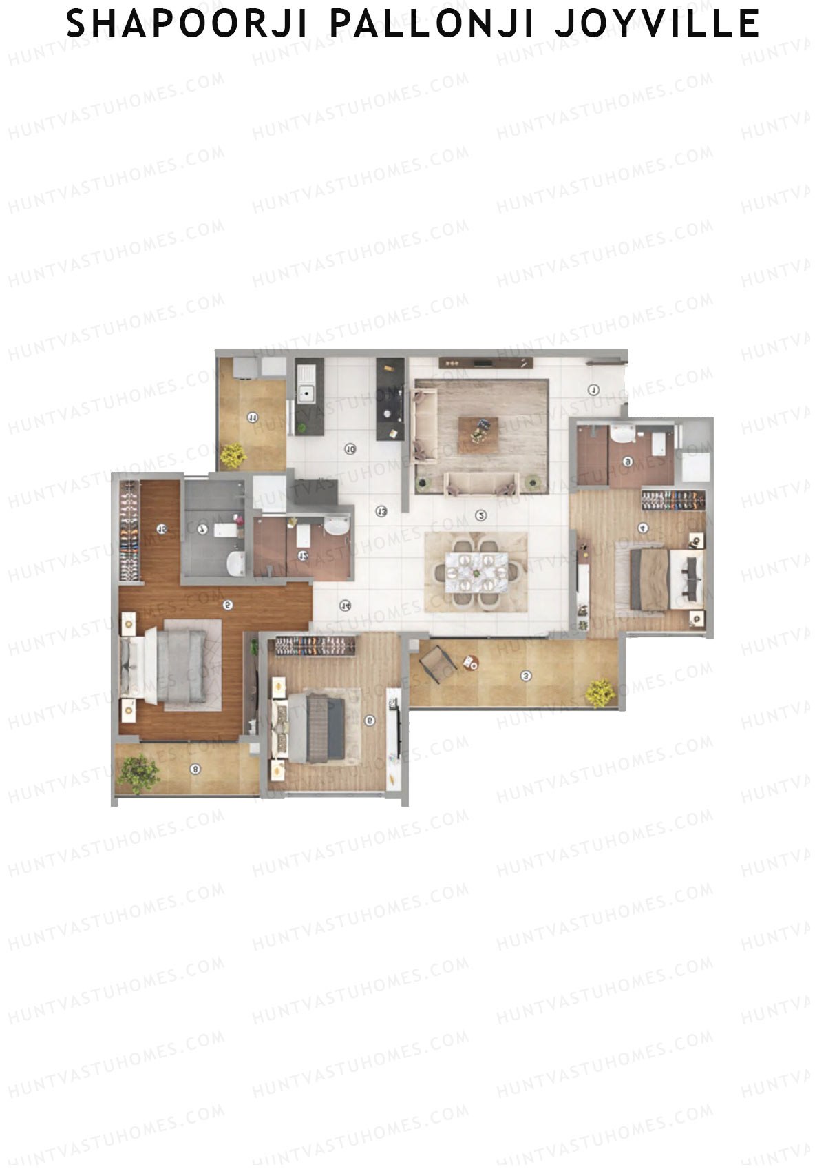 Shapoorji Pallonji Joyville Tower 1 Unit 1 Floor Plan
