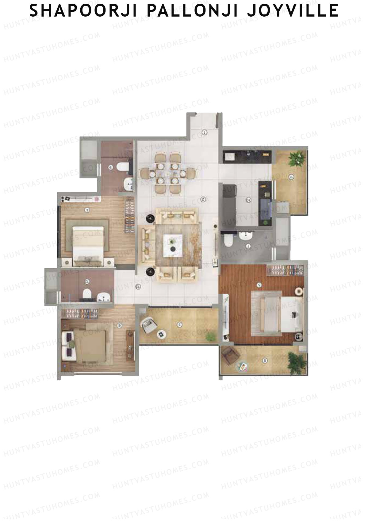 Shapoorji Pallonji Joyville Tower 1 Unit 6 Floor Plan