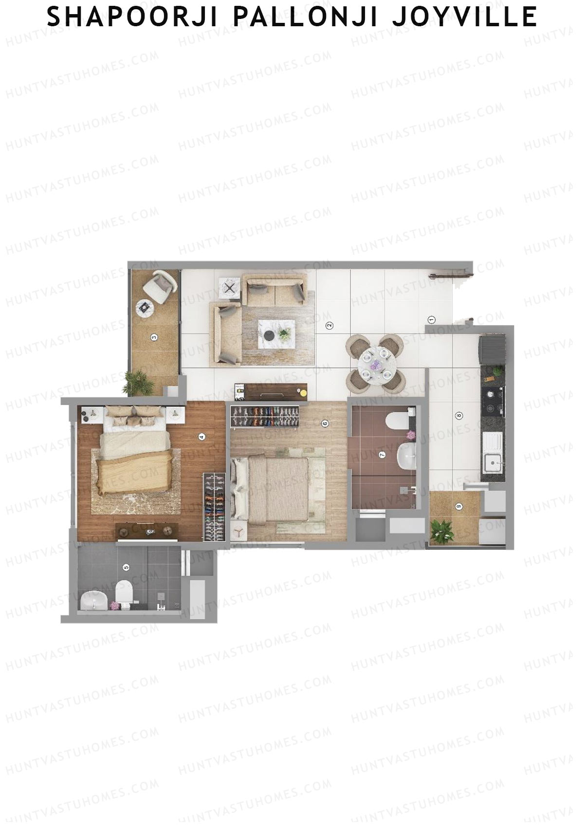 Shapoorji Pallonji Joyville Tower 3 Unit 3 Floor Plan