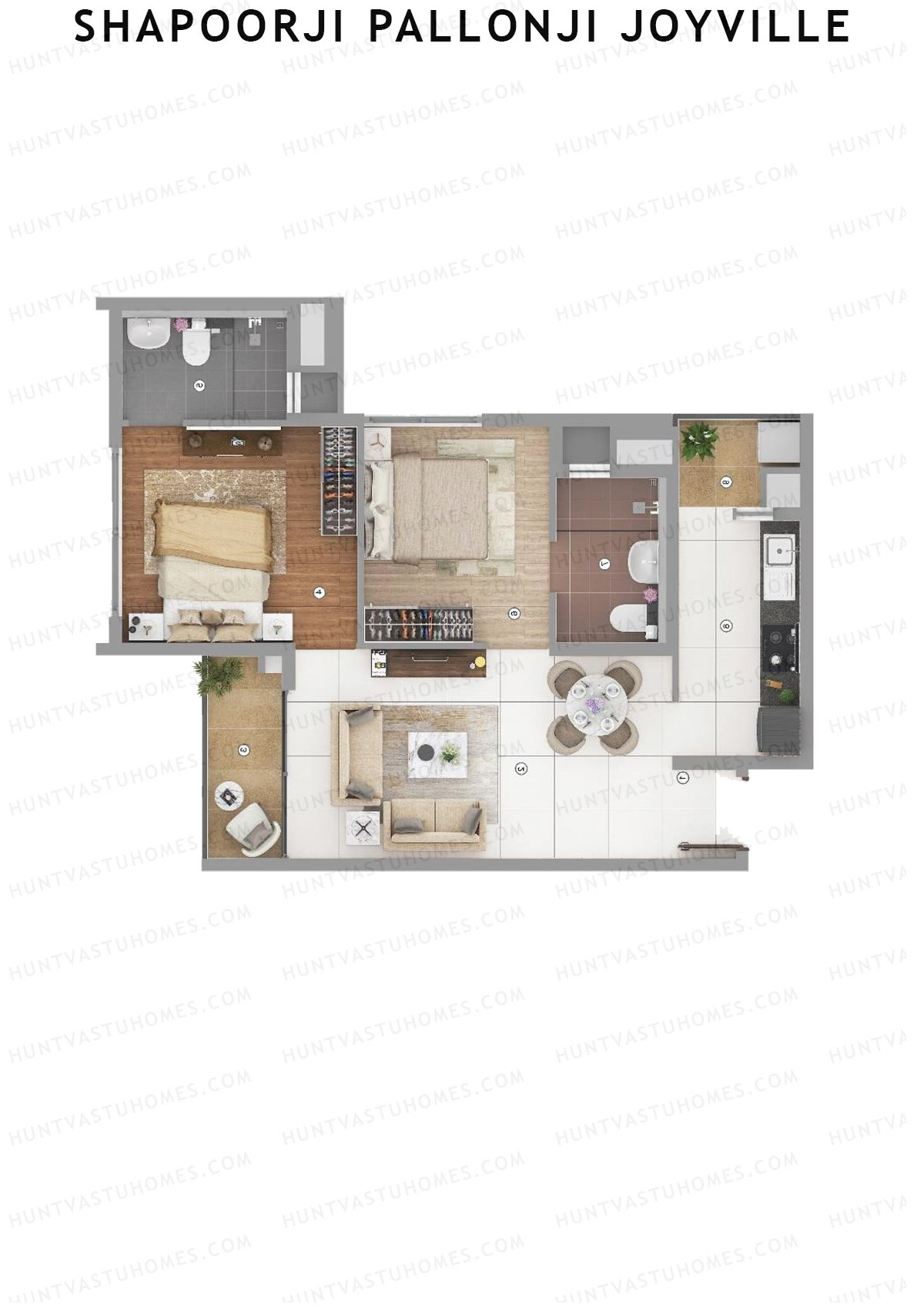 Shapoorji Pallonji Joyville Tower 3 Unit 4 Floor Plan