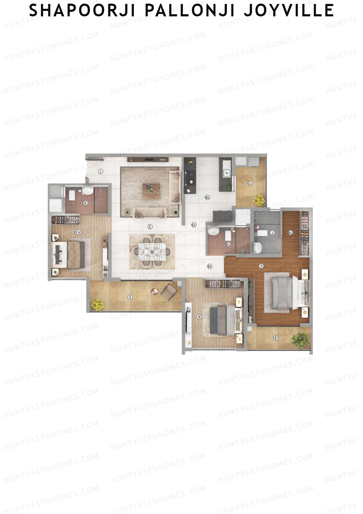 Shapoorji Pallonji Joyville Tower 3 Unit 8 Floor Plan