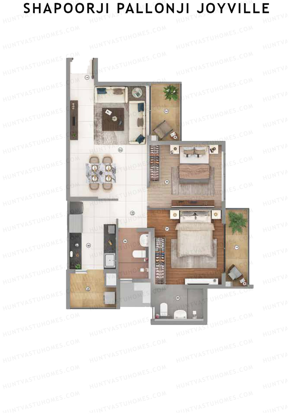 Shapoorji Pallonji Joyville Tower 4 Unit 1 Floor Plan