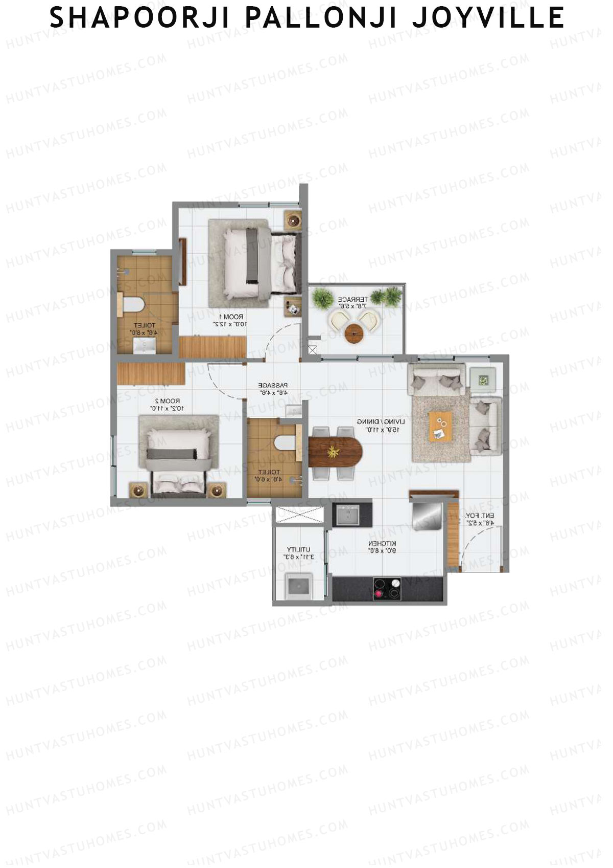Shapoorji Pallonji Joyville Alpine Unit 10 1 Floor Plan