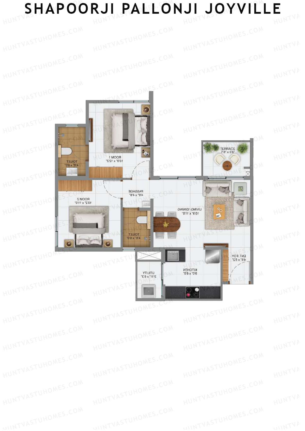 Shapoorji Pallonji Joyville Alpine Unit 10 Floor Plan