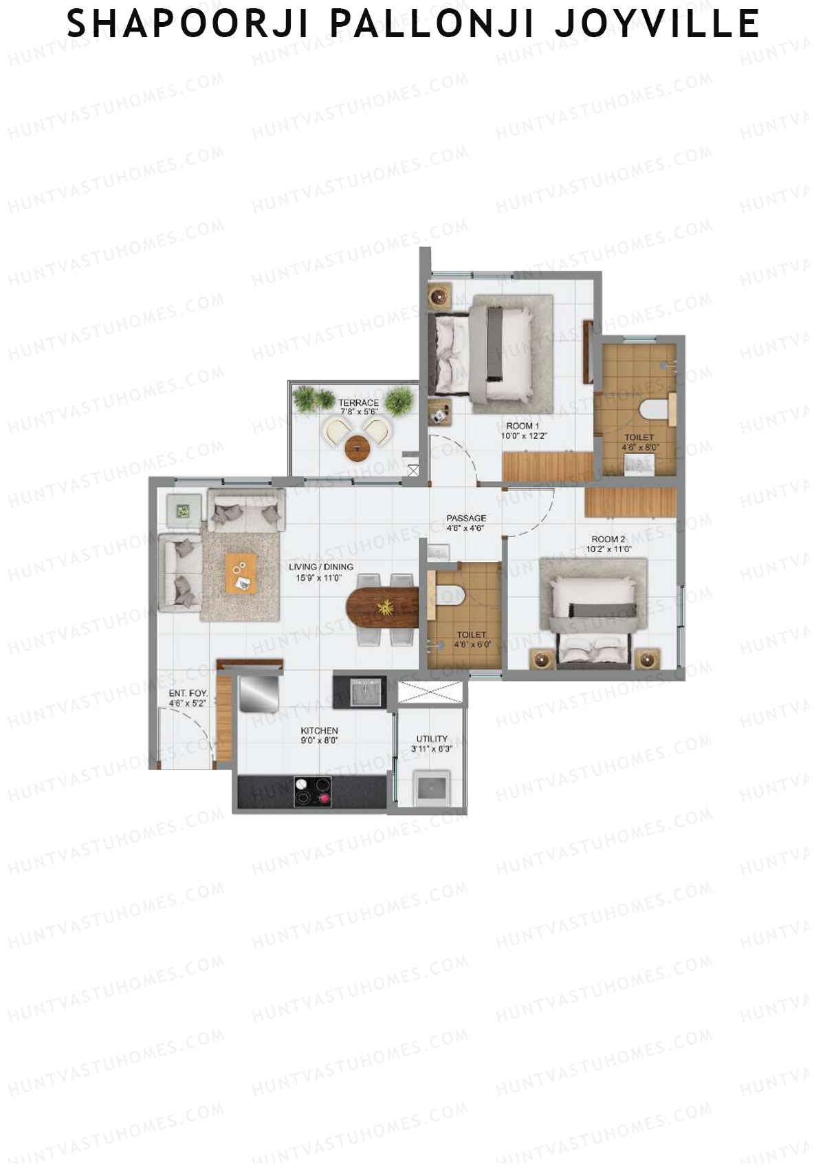 Shapoorji Pallonji Joyville Alpine Unit 1 1 Floor Plan