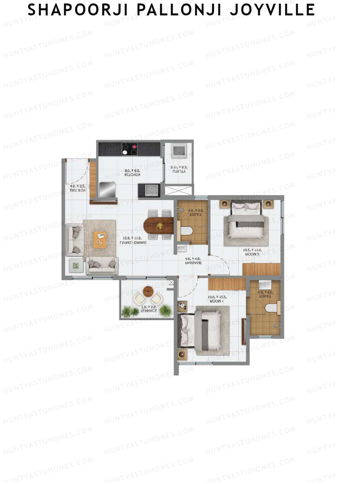 Shapoorji Pallonji Joyville Alpine Unit 2 1 Floor Plan