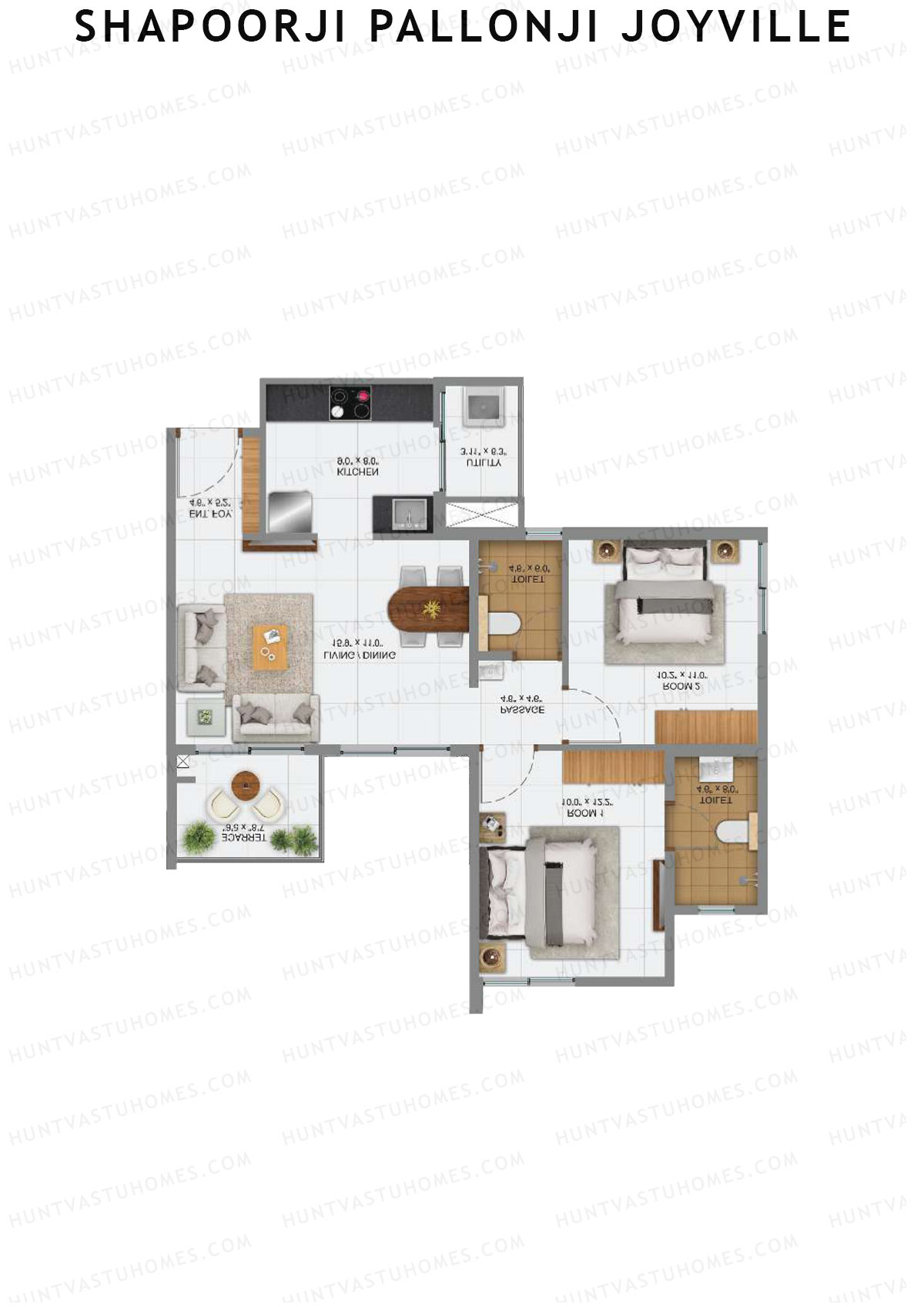 Shapoorji Pallonji Joyville Alpine Unit 2 Floor Plan