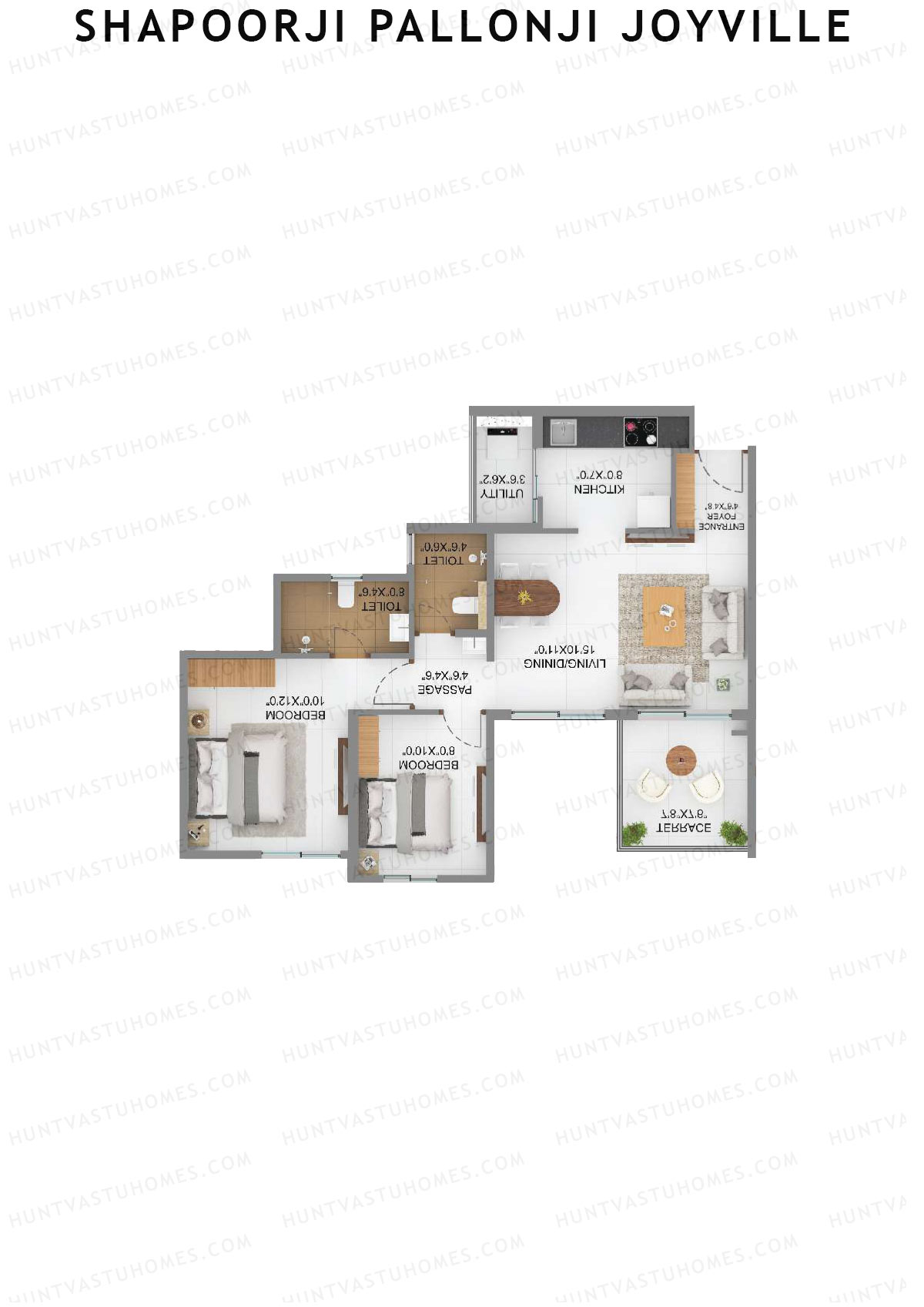 Shapoorji Pallonji Joyville Alpine Unit 4 1 Floor Plan