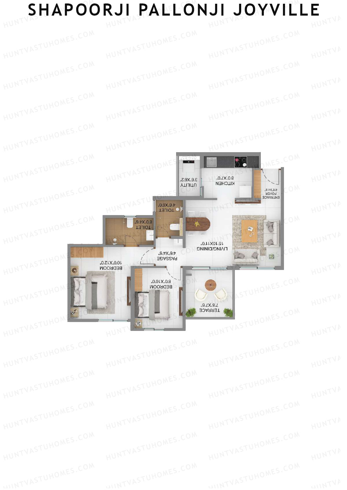 Shapoorji Pallonji Joyville Alpine Unit 4 Floor Plan