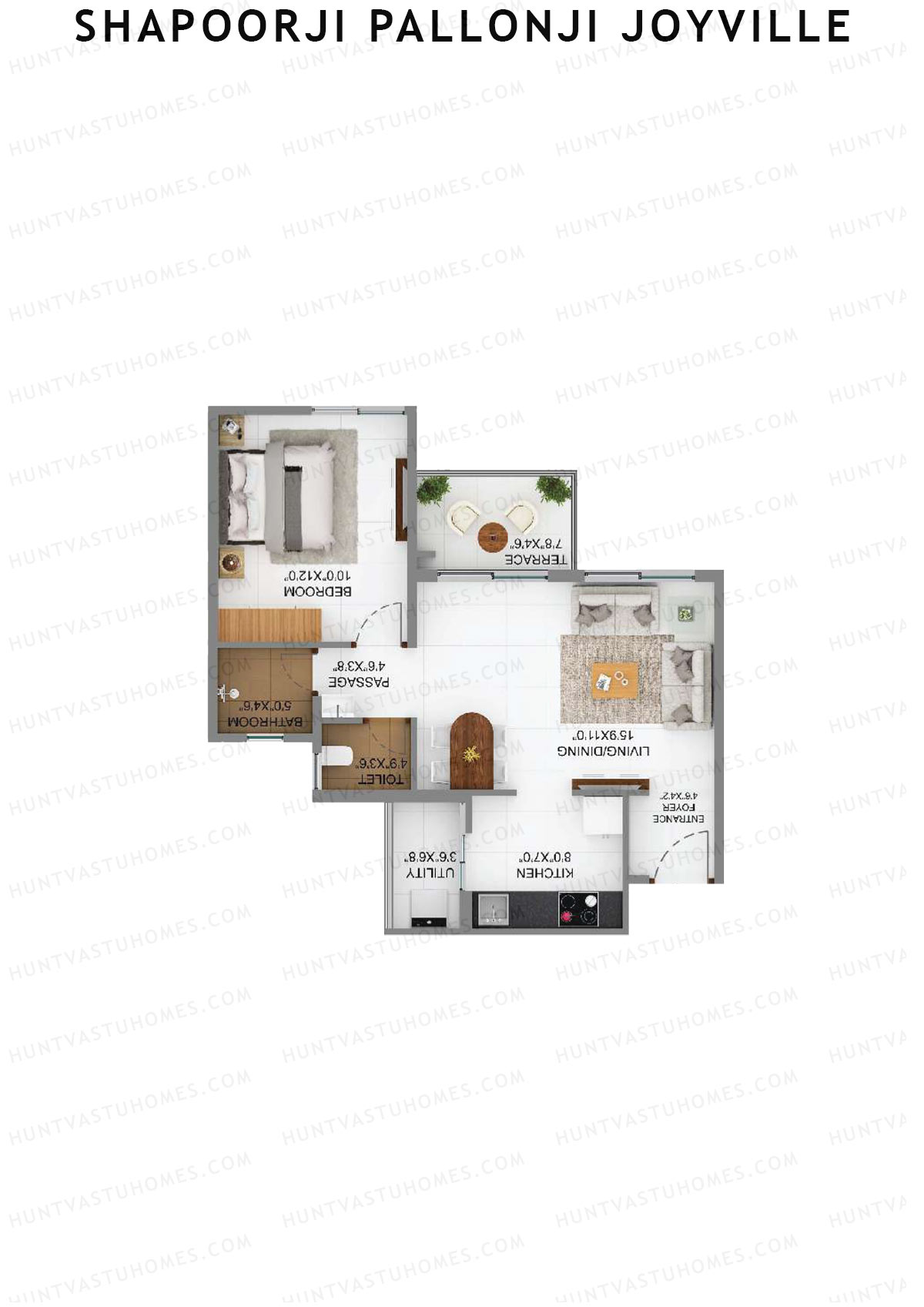 Shapoorji Pallonji Joyville Alpine Unit 5 Floor Plan