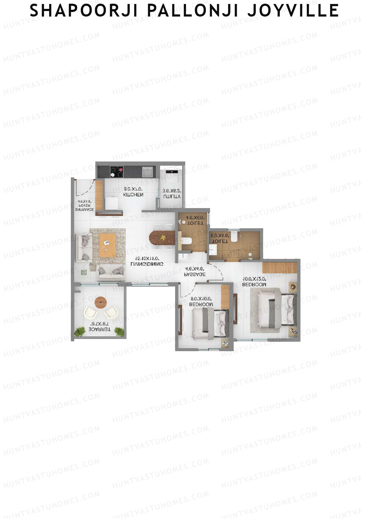 Shapoorji Pallonji Joyville Alpine Unit 7 1 Floor Plan