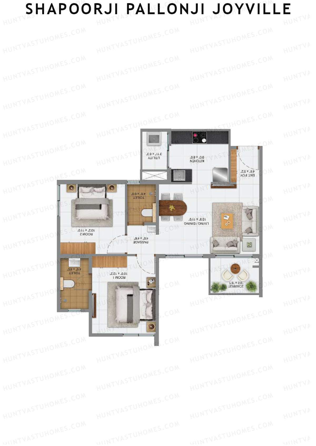 Shapoorji Pallonji Joyville Alpine Unit 9 Floor Plan
