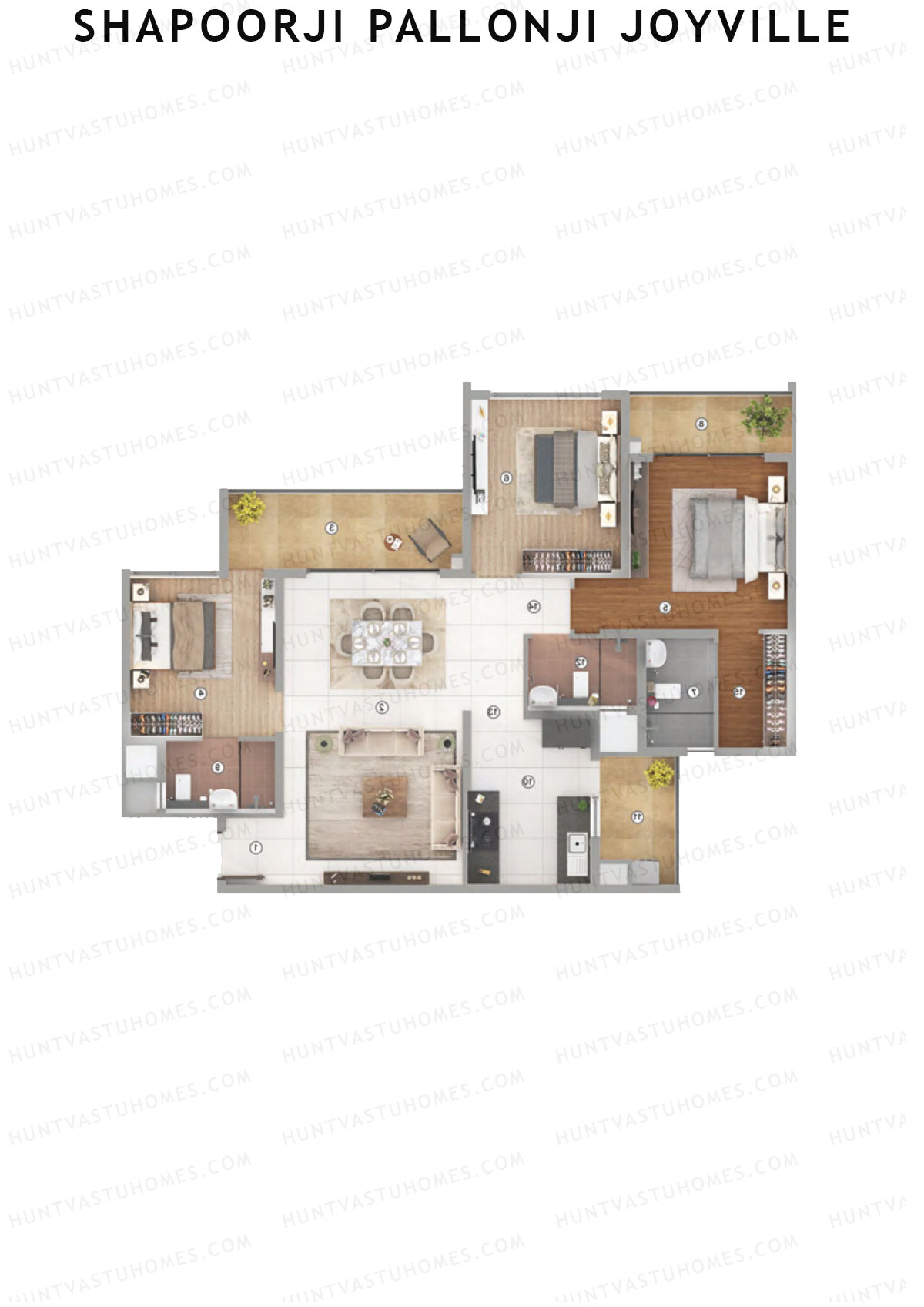 Shapoorji Pallonji Joyville Tower IRIS Unit 1 Floor Plan