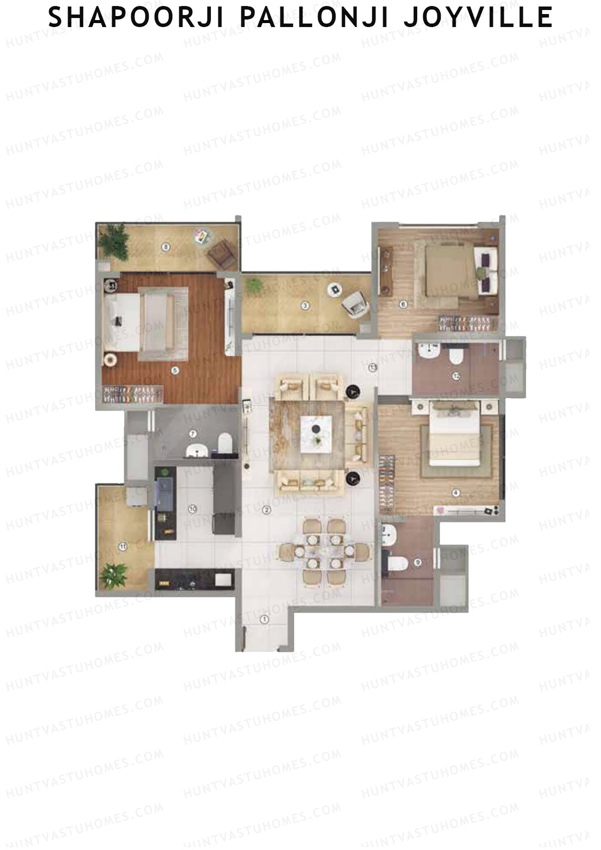 Shapoorji Pallonji Joyville Tower IRIS Unit 6 Floor Plan