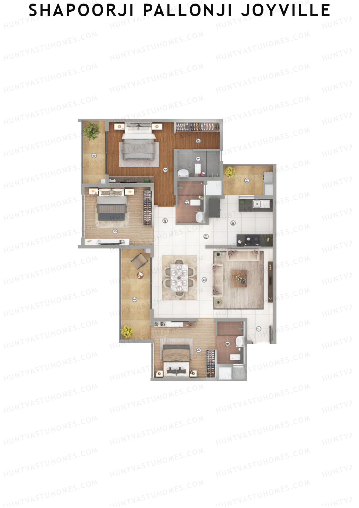 Shapoorji Pallonji Joyville Tower JADE Unit 1 Floor Plan