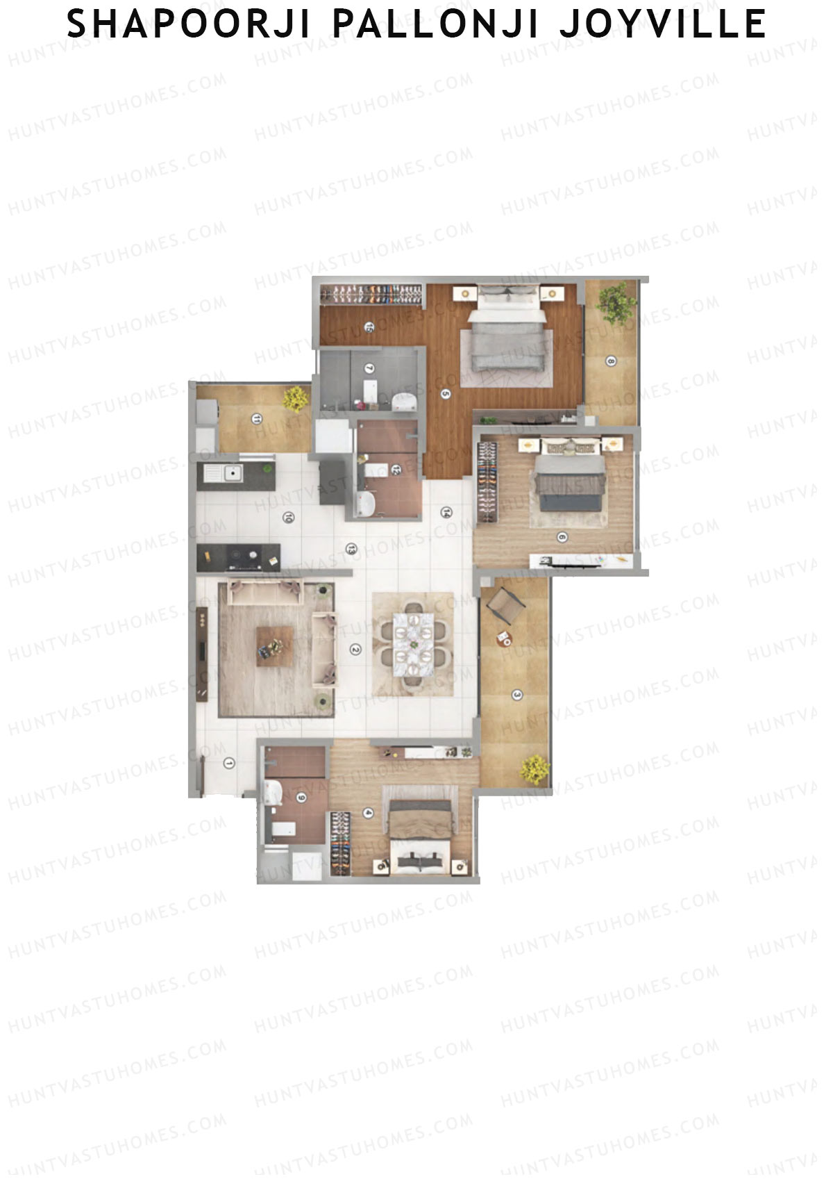 Shapoorji Pallonji Joyville Tower JADE Unit 2 Floor Plan