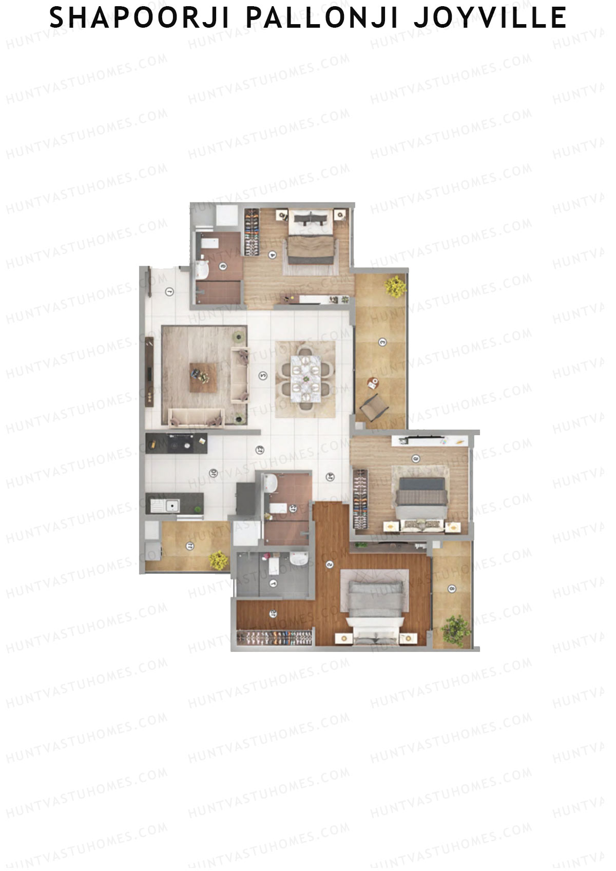 Shapoorji Pallonji Joyville Tower JADE Unit 4 Floor Plan