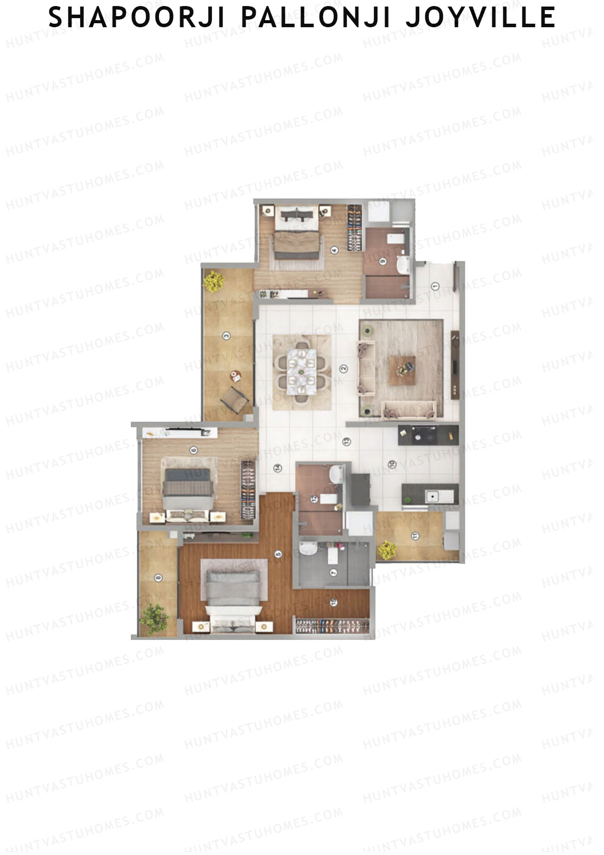 Shapoorji Pallonji Joyville Tower JADE Unit 5 Floor Plan