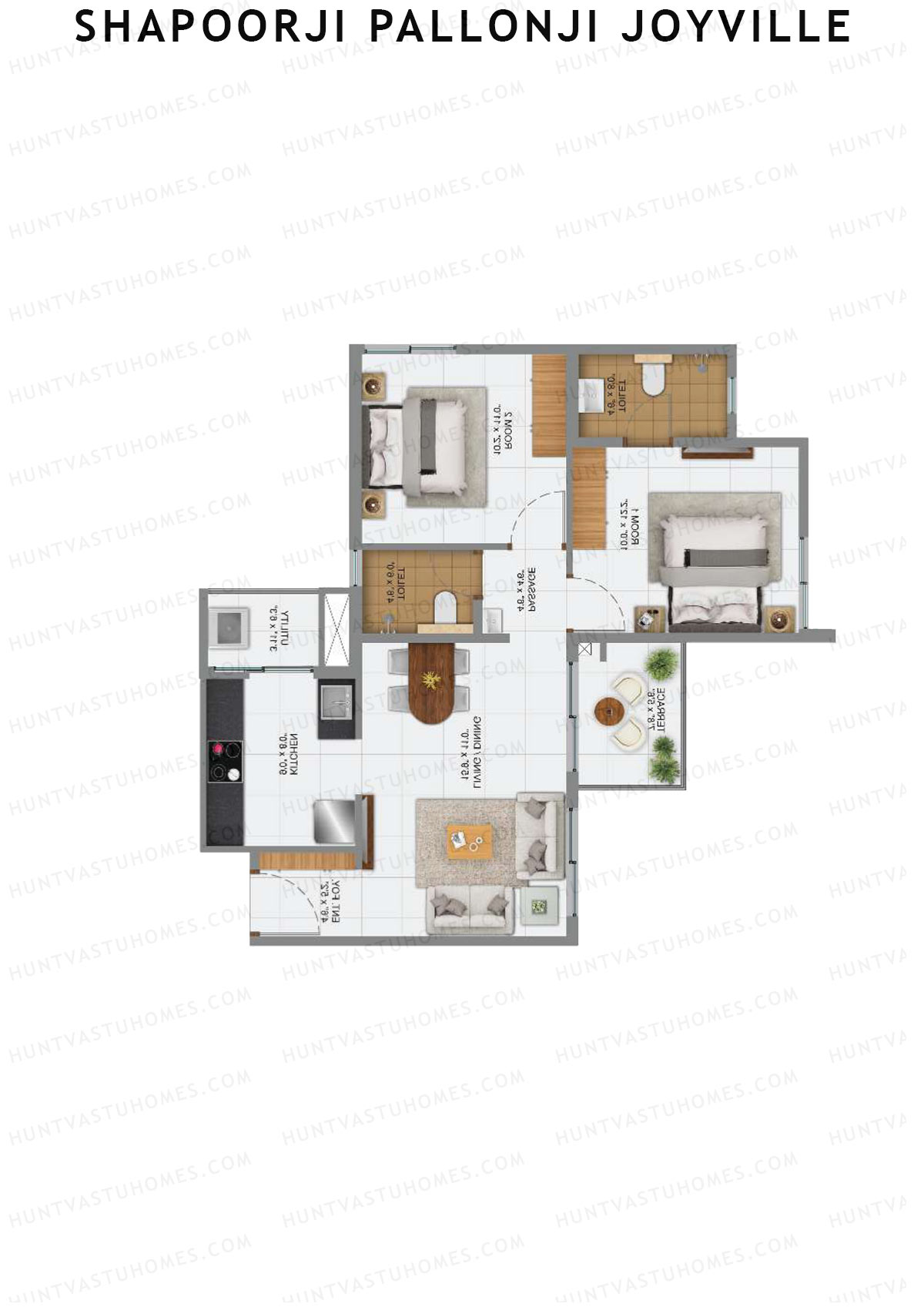 Shapoorji Pallonji Joyville Sierra Unit 10 1 Floor Plan