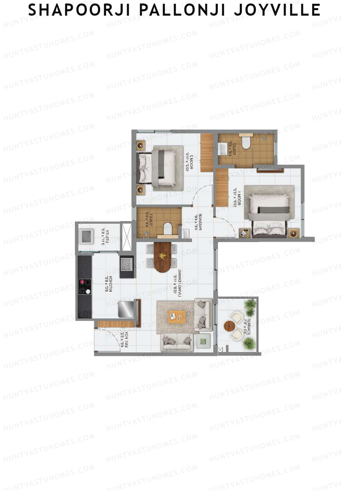 Shapoorji Pallonji Joyville Sierra Unit 10 Floor Plan