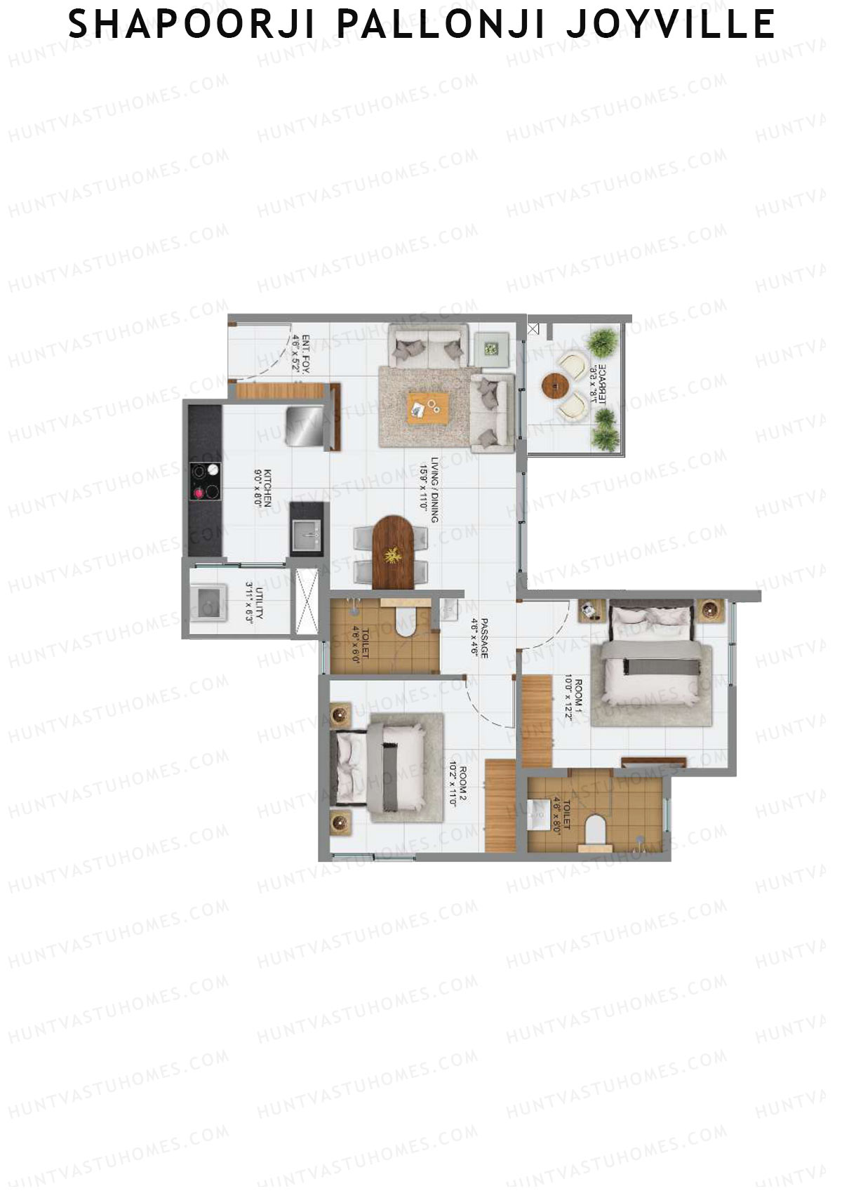 Shapoorji Pallonji Joyville Sierra Unit 1 Floor Plan