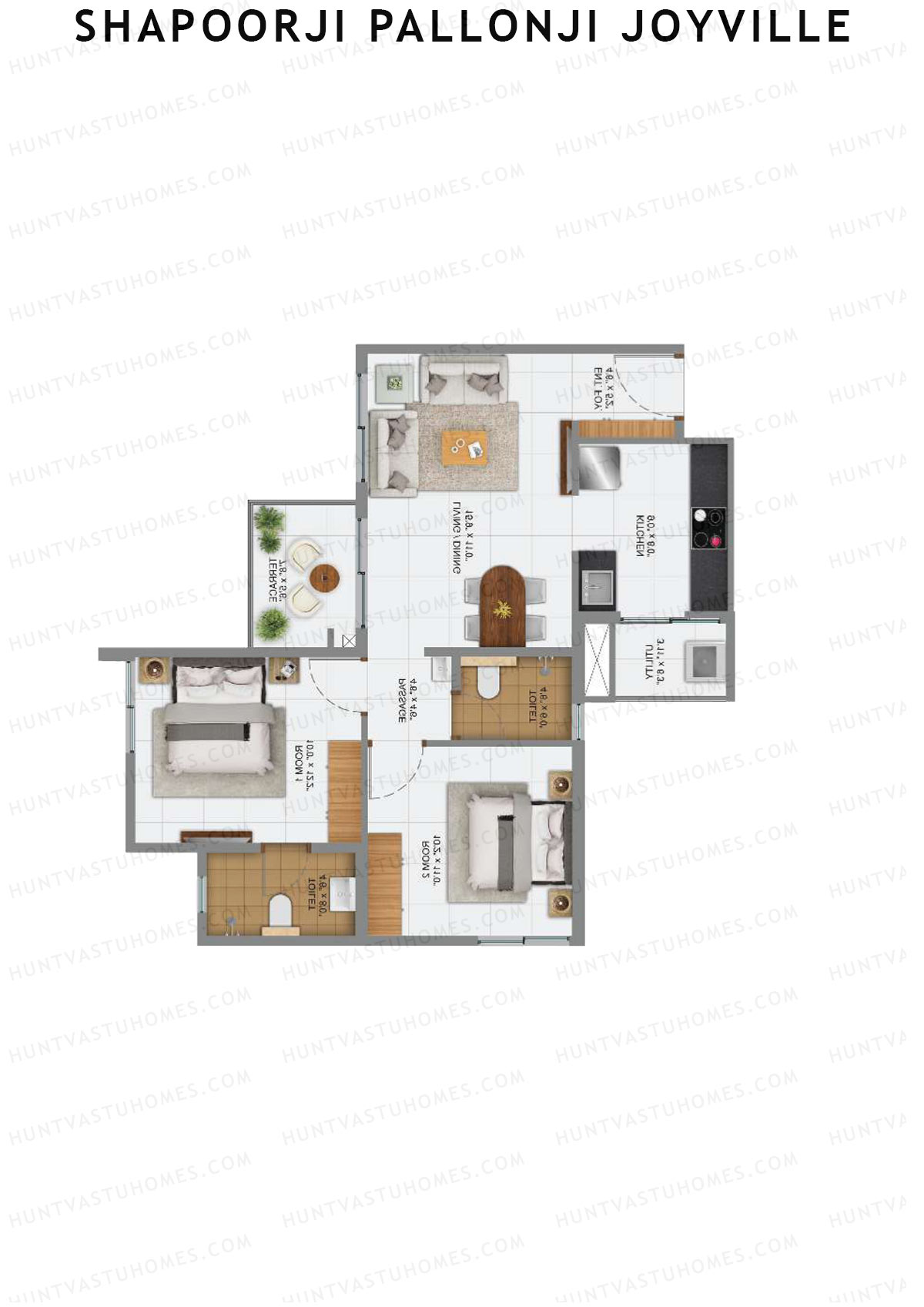 Shapoorji Pallonji Joyville Sierra Unit 2 1 Floor Plan