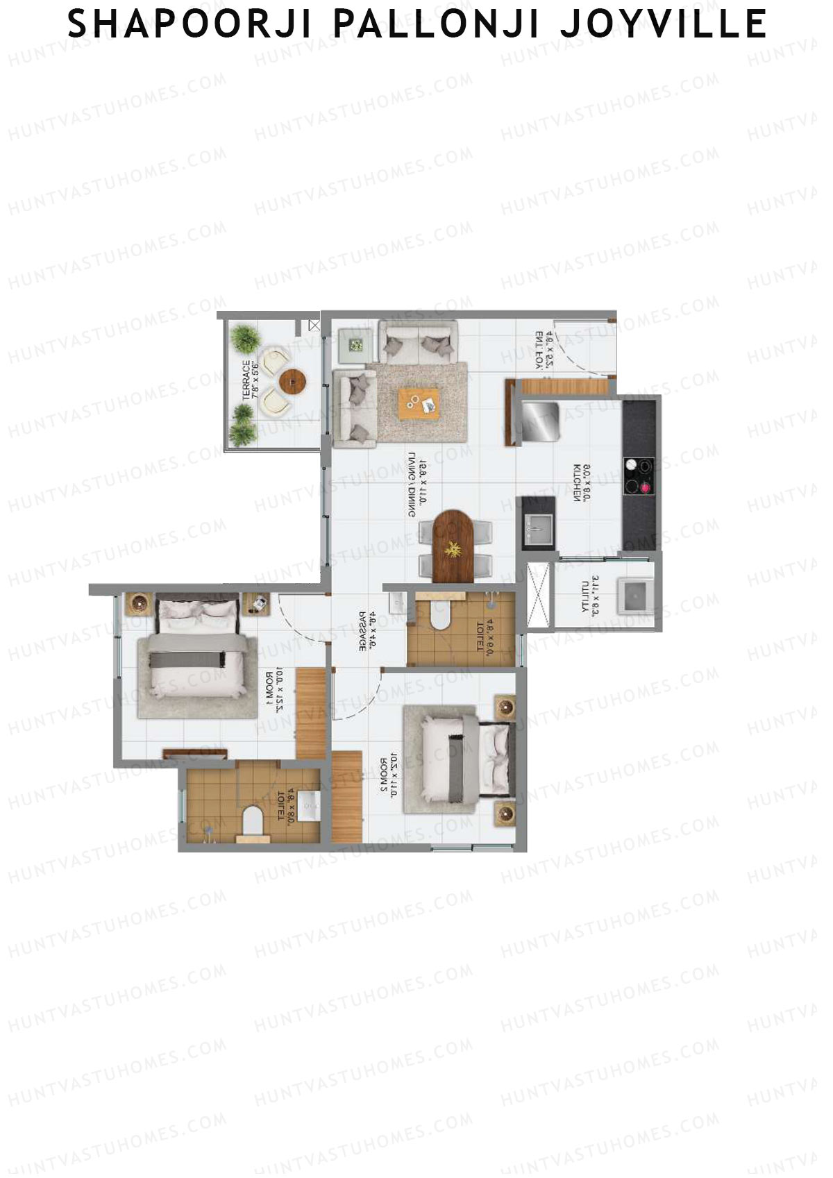 Shapoorji Pallonji Joyville Sierra Unit 2 Floor Plan