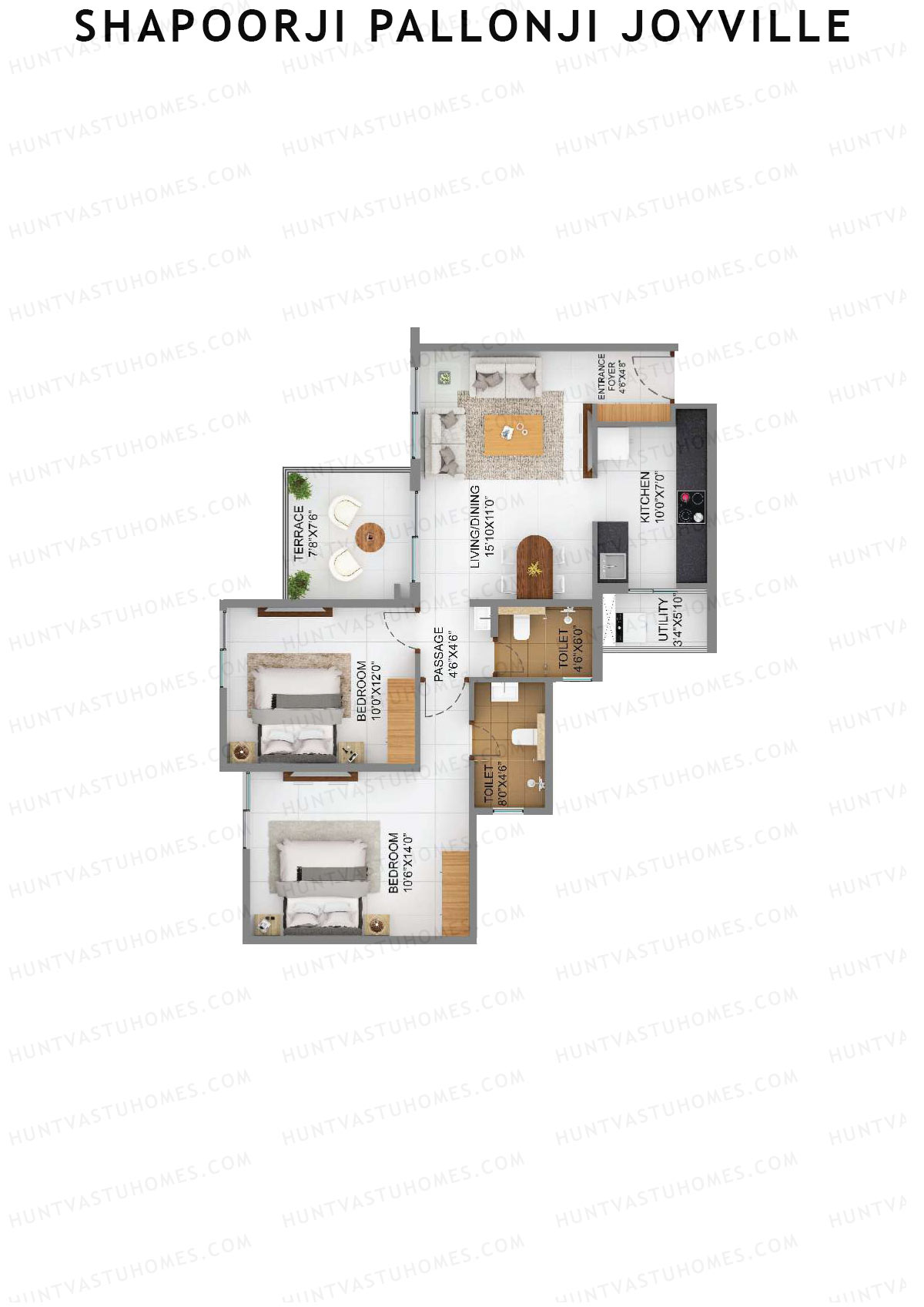 Shapoorji Pallonji Joyville Sierra Unit 3 Floor Plan
