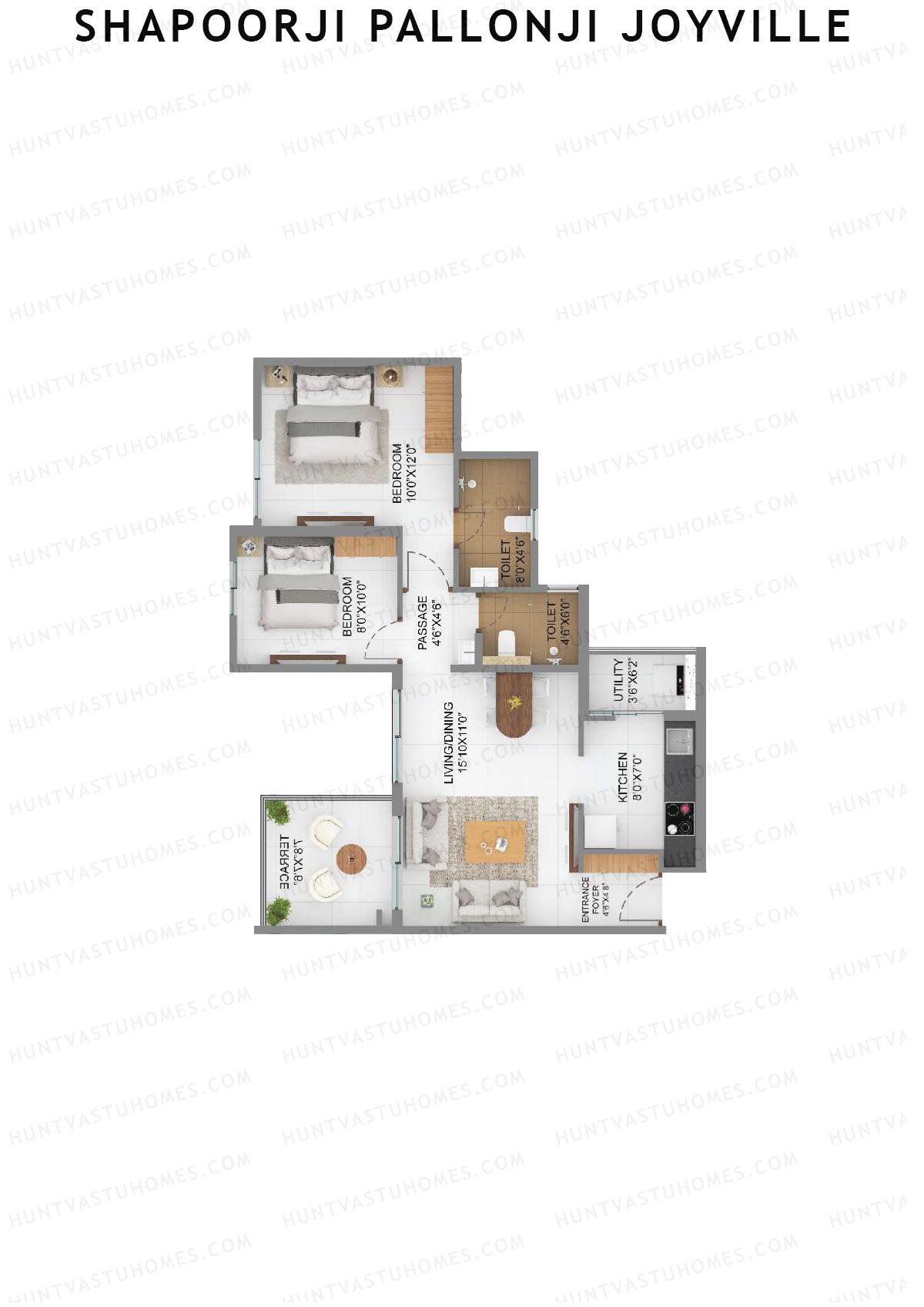 Shapoorji Pallonji Joyville Sierra Unit 4 1 Floor Plan