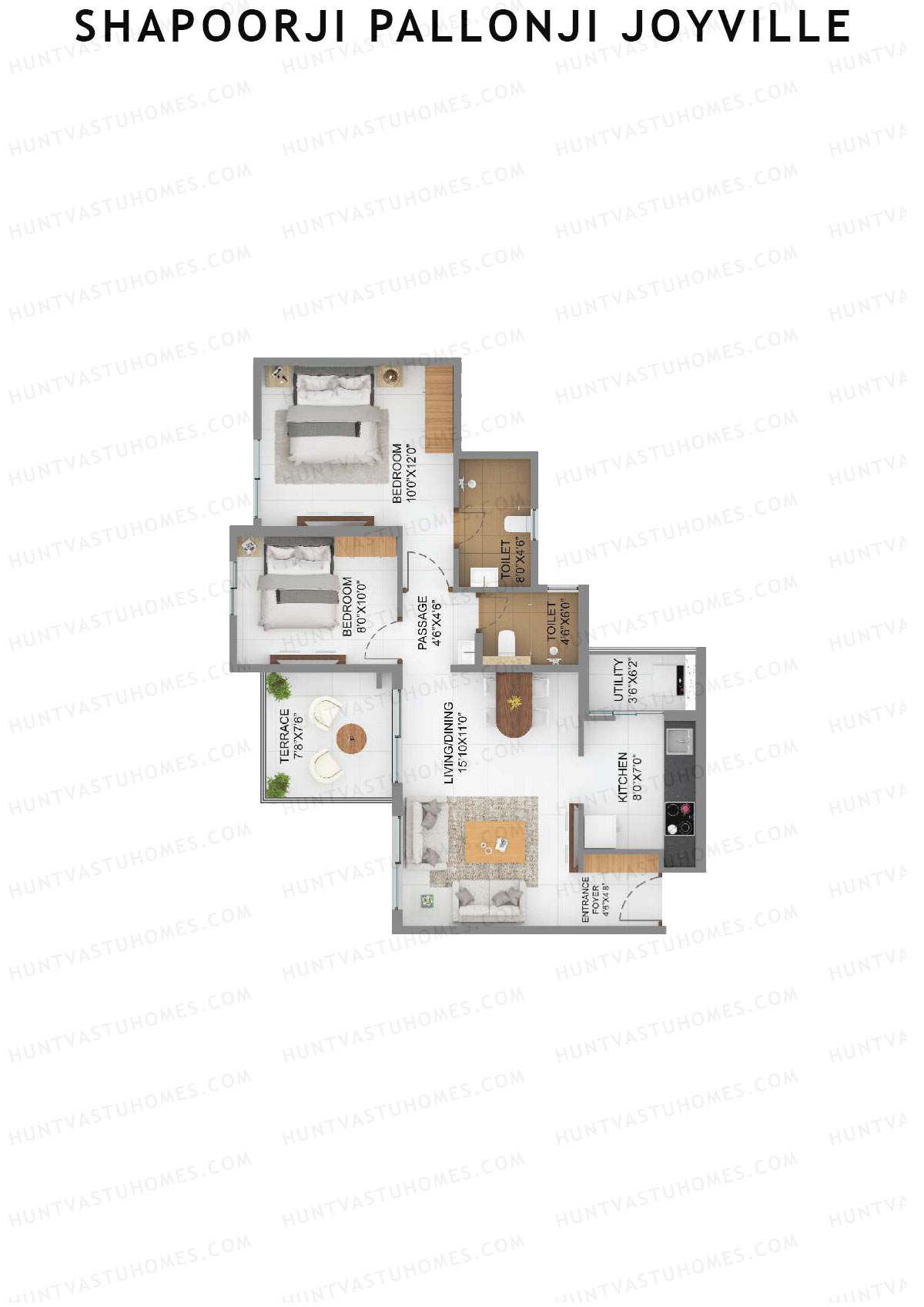 Shapoorji Pallonji Joyville Sierra Unit 4 Floor Plan
