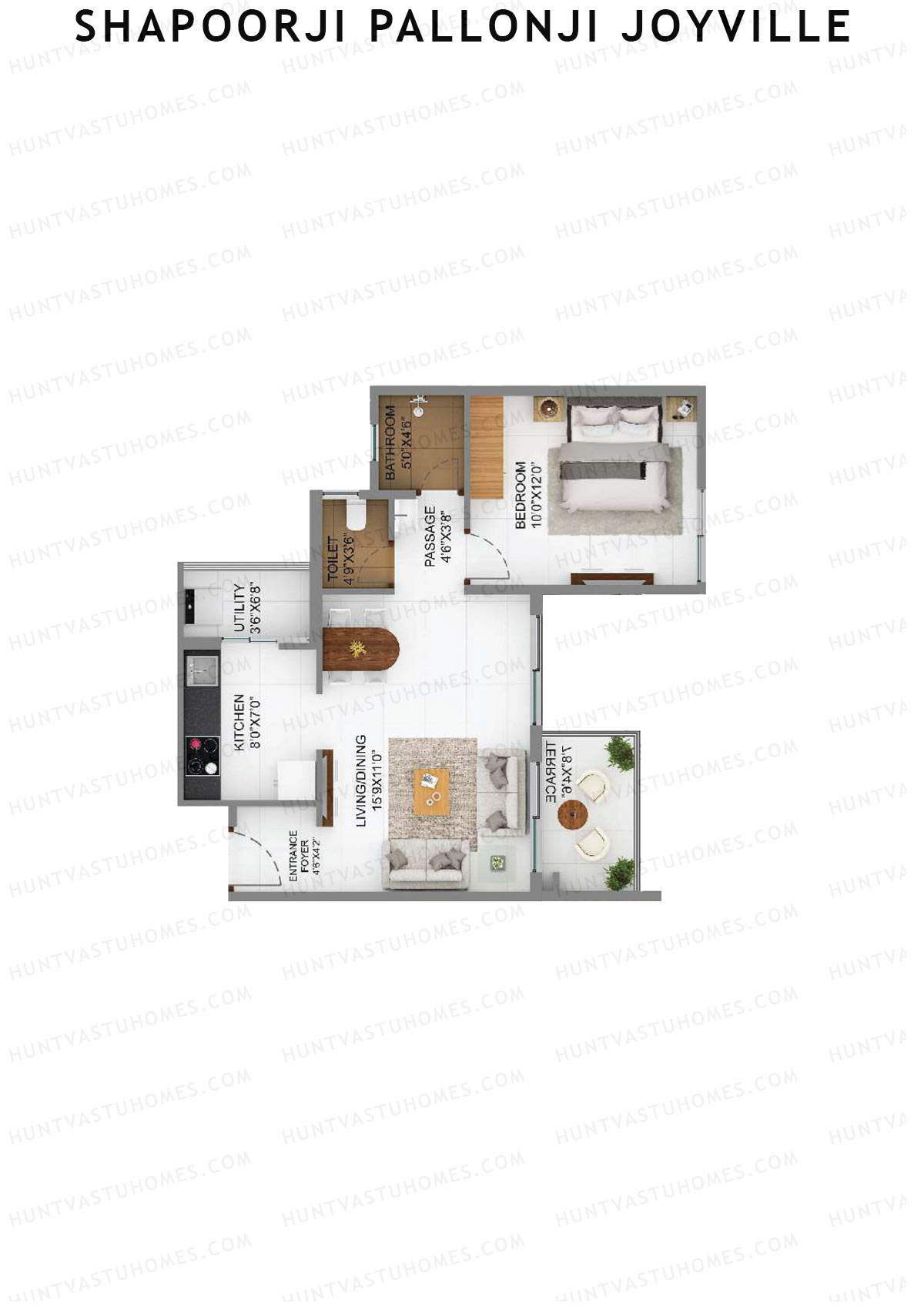 Shapoorji Pallonji Joyville Sierra Unit 5 1 Floor Plan