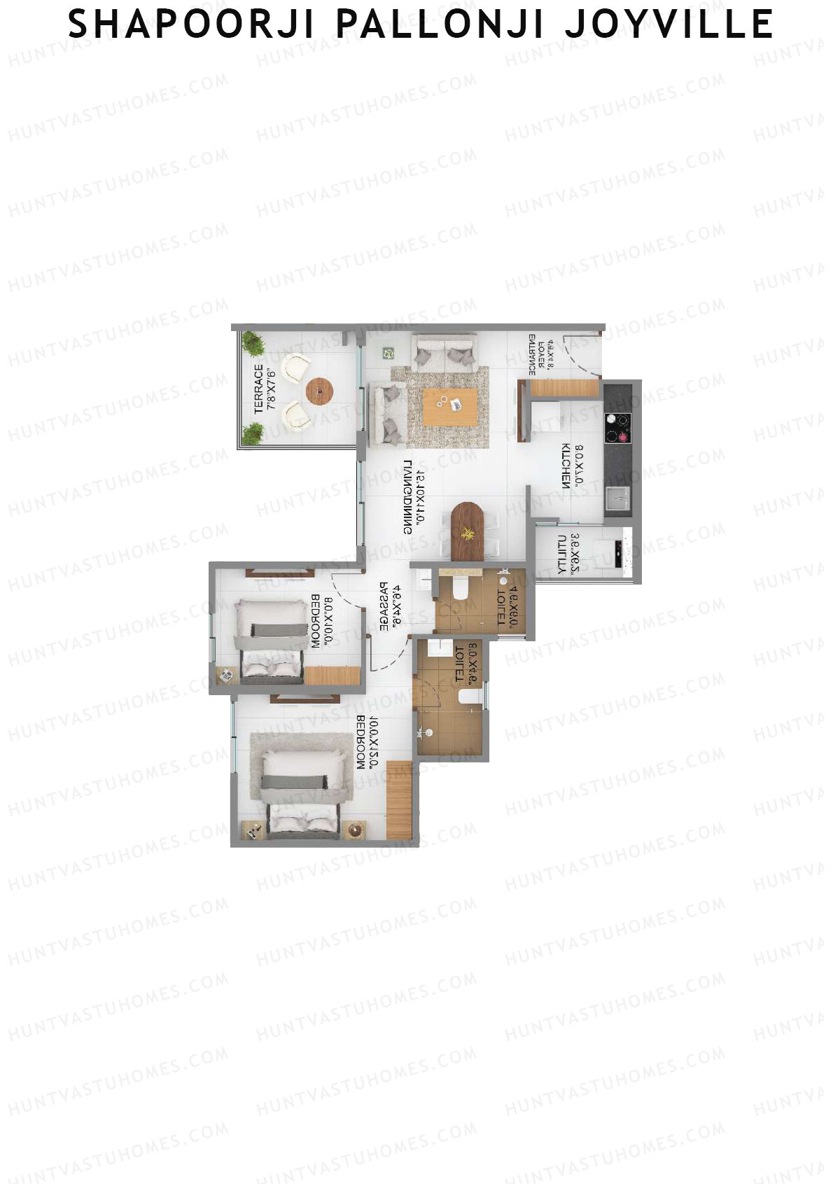 Shapoorji Pallonji Joyville Sierra Unit 7 1 Floor Plan